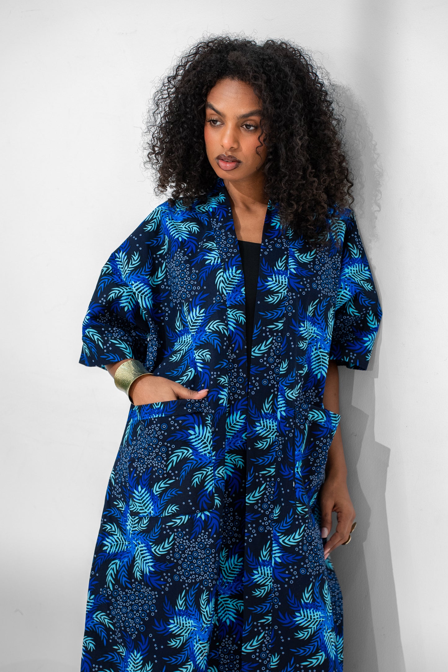 The Wasl – Long Cotton Kitenge Kimono (001)