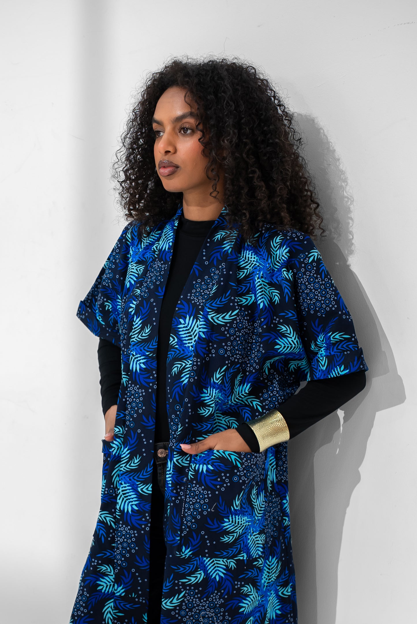 The Wasl – Short Cotton Kitenge Kimono (001)