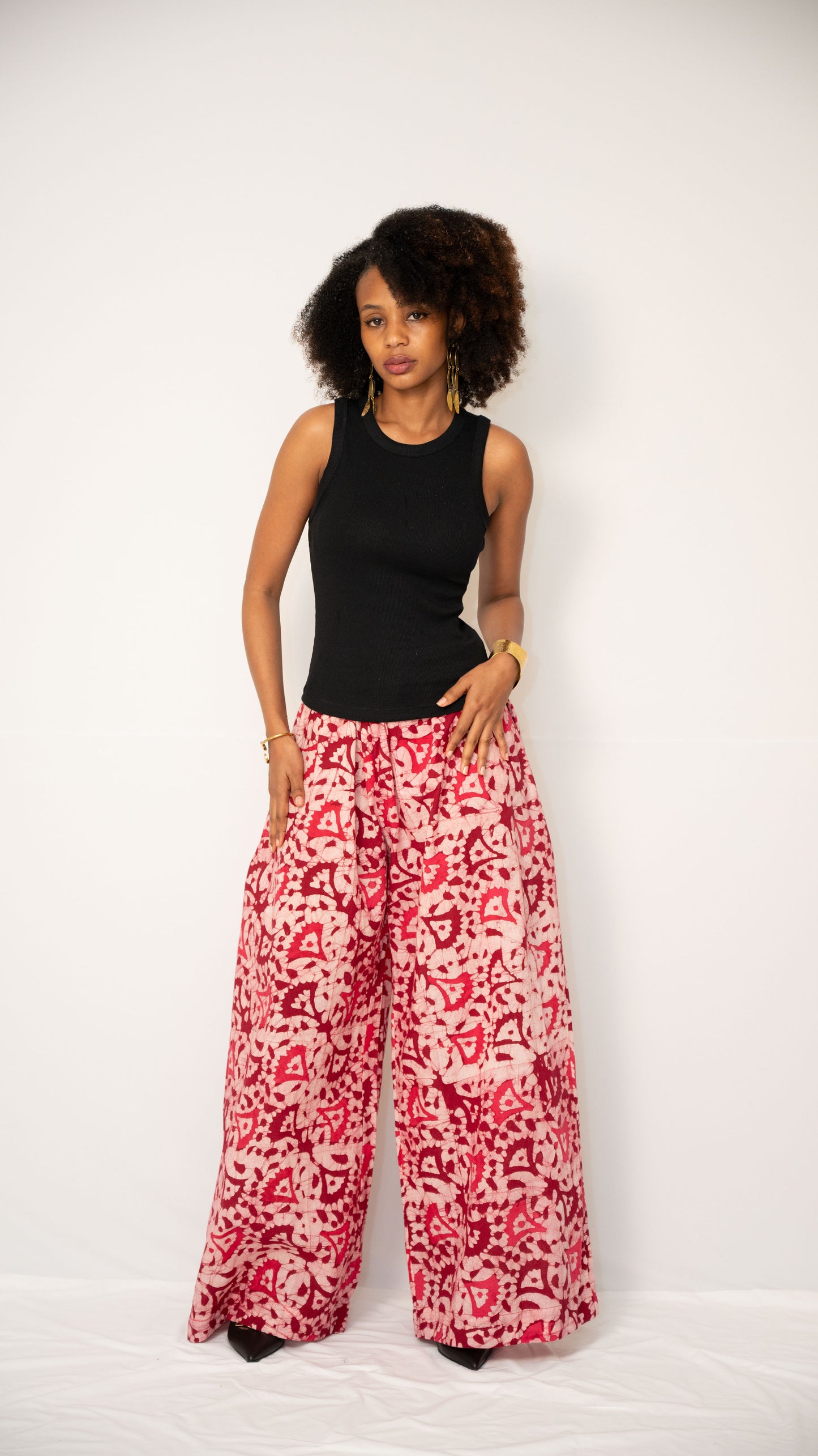 INDI WIDE-LEG PANTS - Ankara Print Cotton