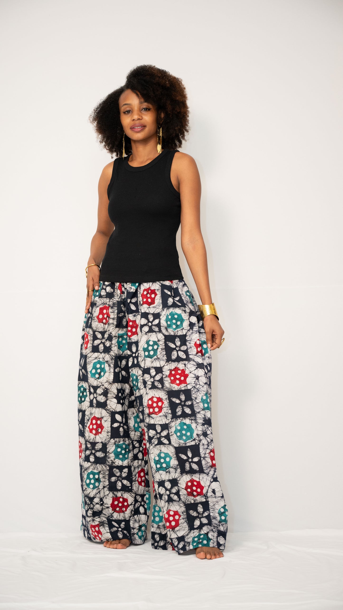 INDI WIDE-LEG PANTS - Ankara Print Cotton