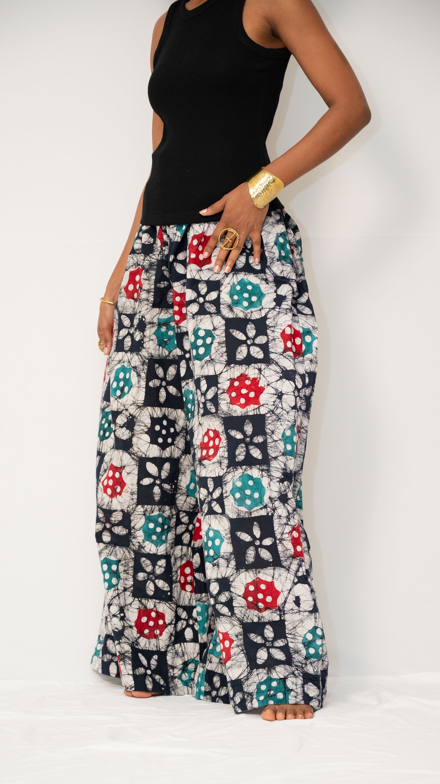 INDI WIDE-LEG PANTS - Ankara Print Cotton