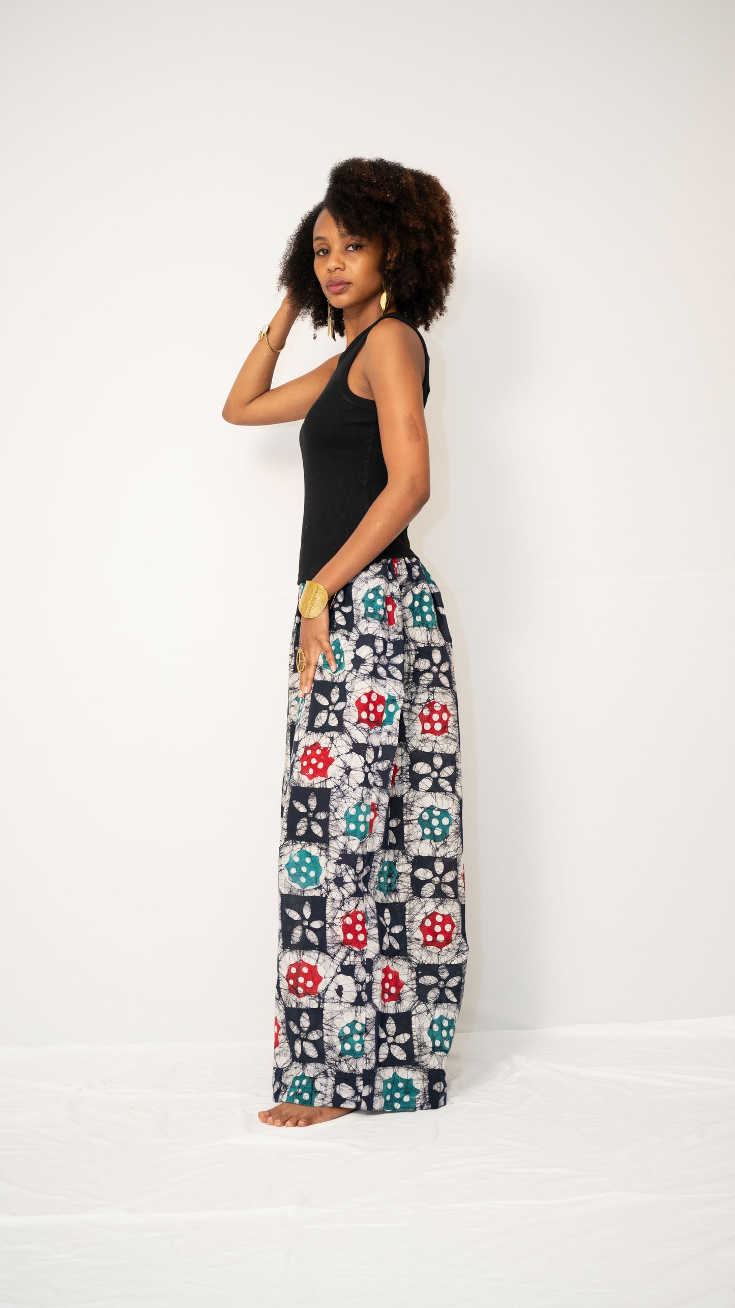 INDI WIDE-LEG PANTS - Ankara Print Cotton