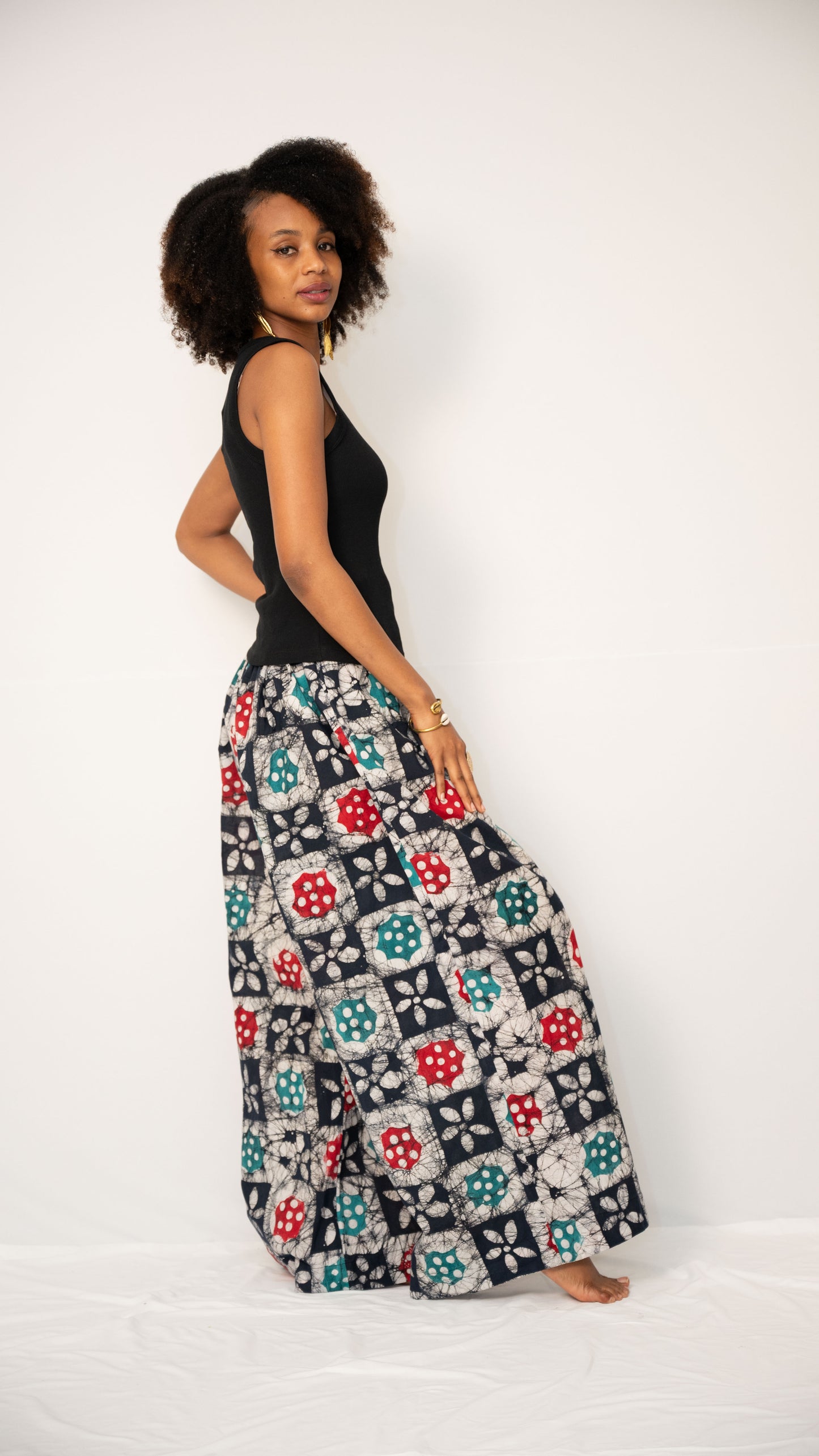 INDI WIDE-LEG PANTS - Ankara Print Cotton