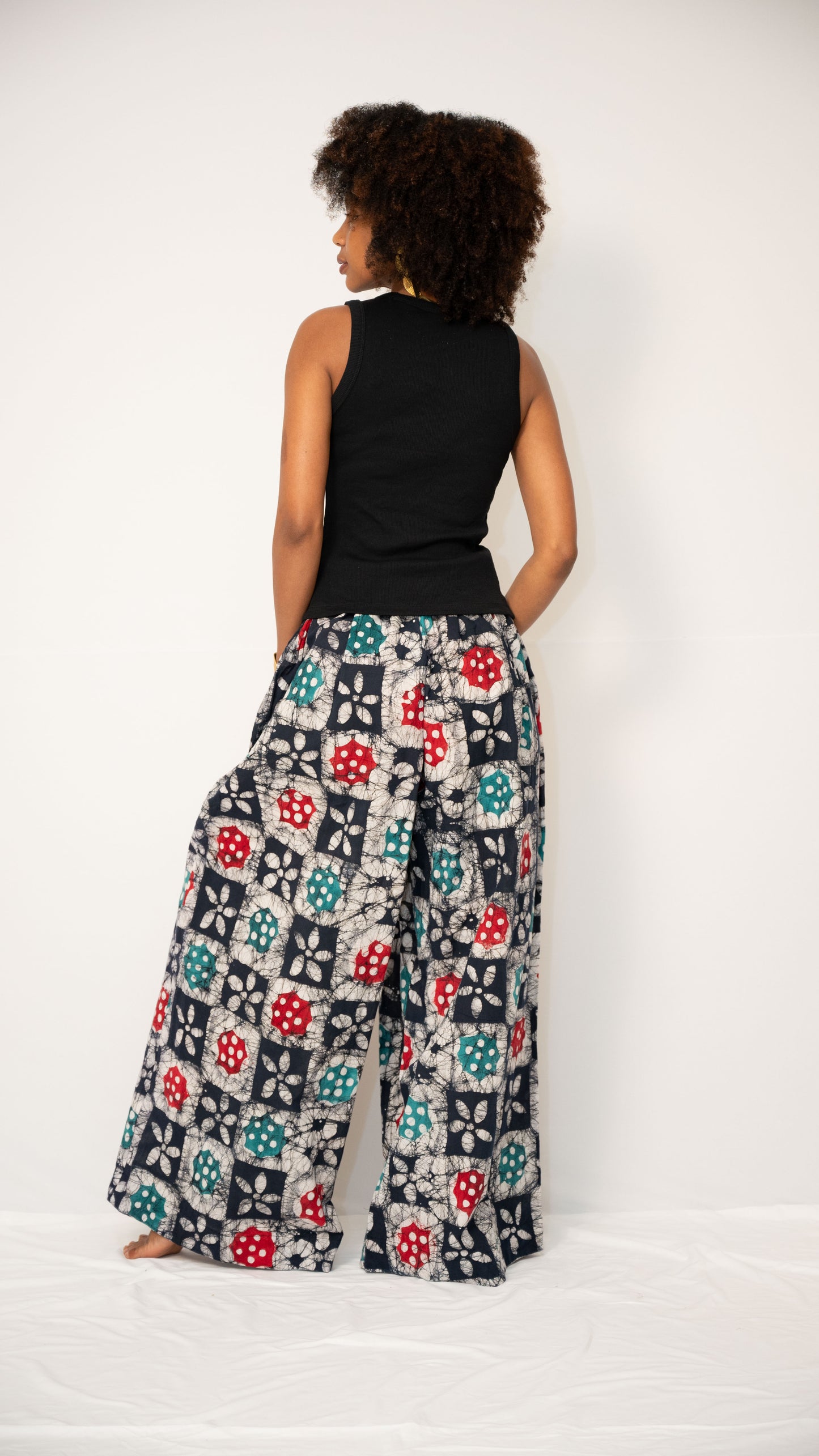 INDI WIDE-LEG PANTS - Ankara Print Cotton