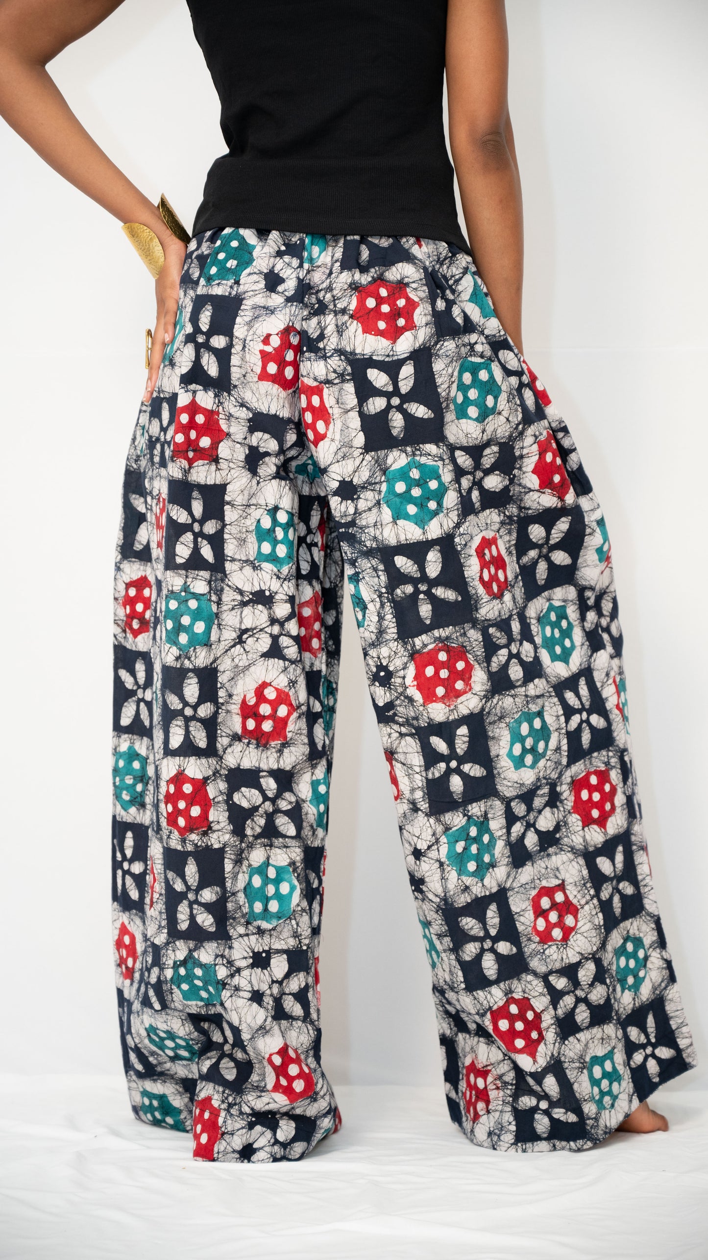 INDI WIDE-LEG PANTS - Ankara Print Cotton