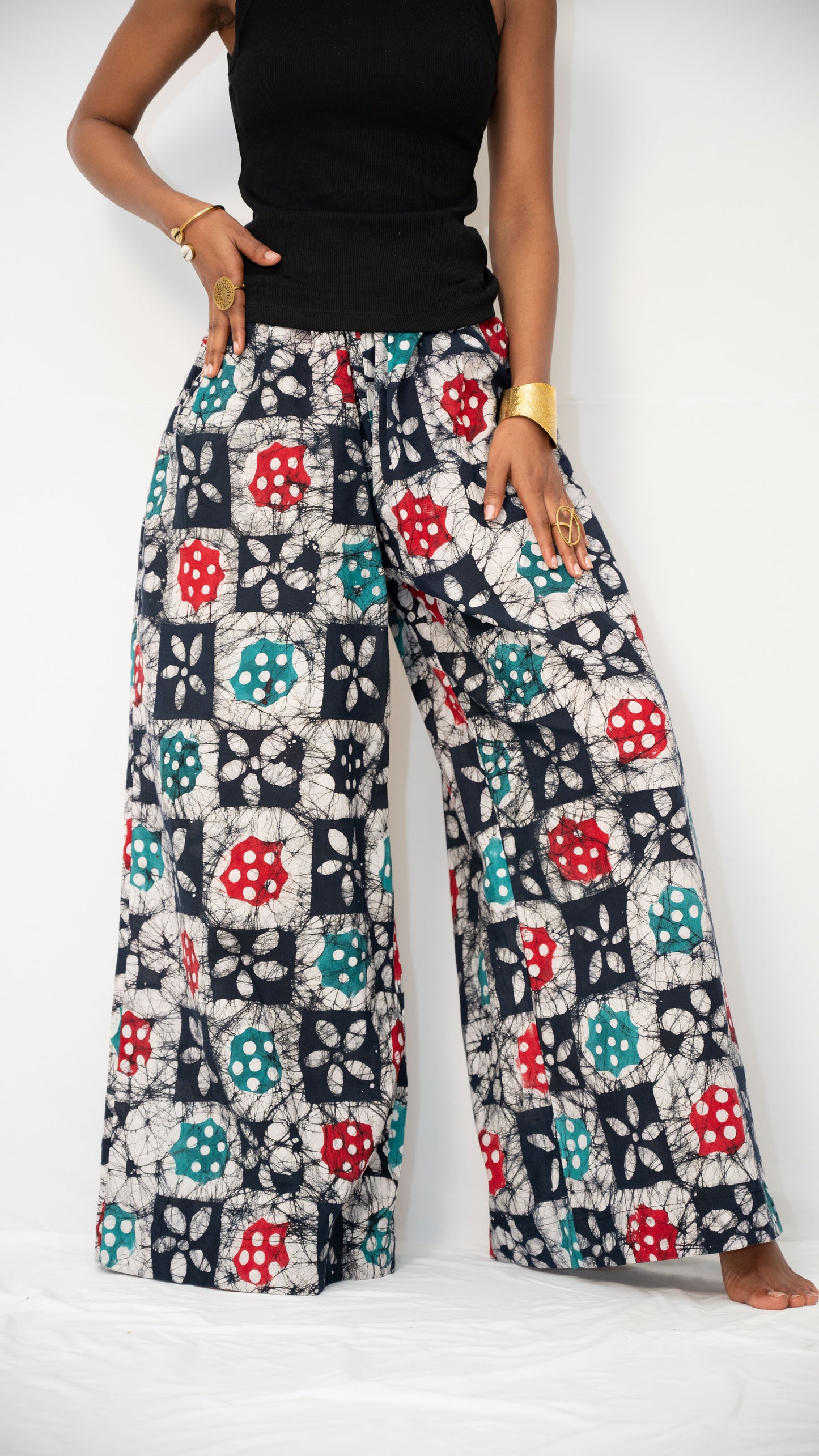 INDI WIDE-LEG PANTS - Ankara Print Cotton