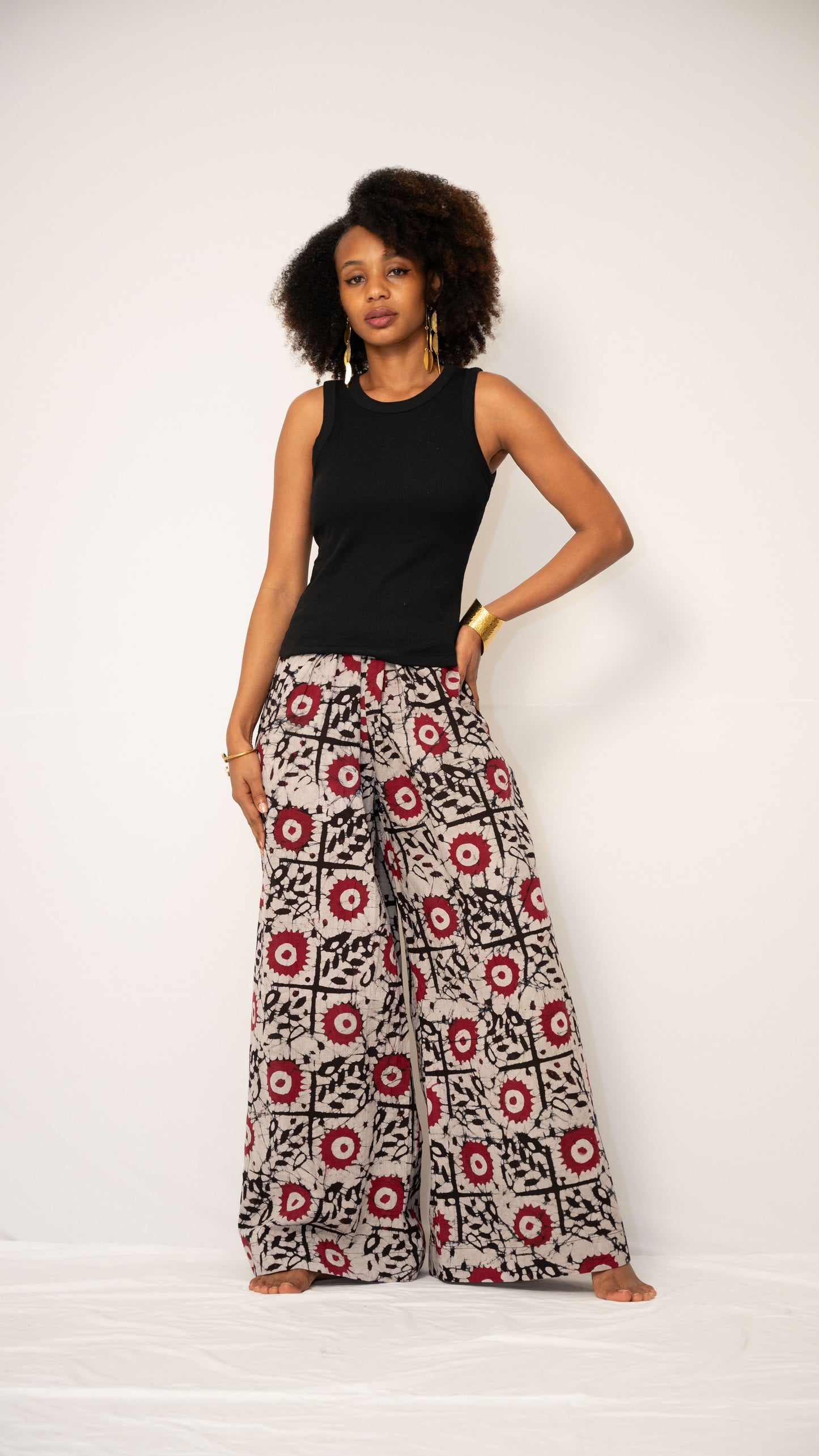 INDI WIDE-LEG PANTS - Ankara Print Cotton
