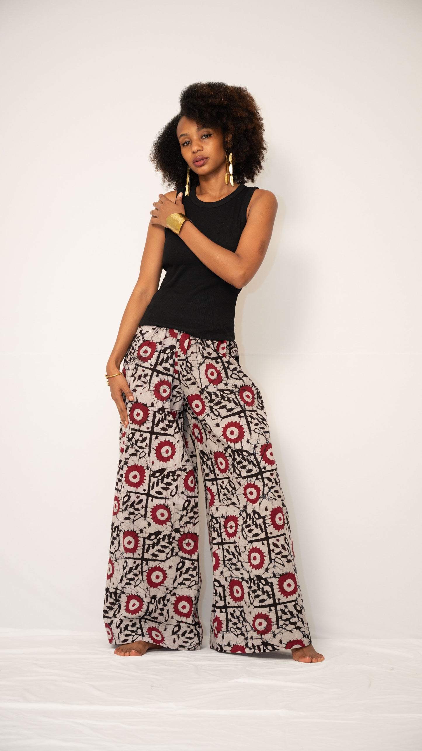 INDI WIDE-LEG PANTS - Ankara Print Cotton