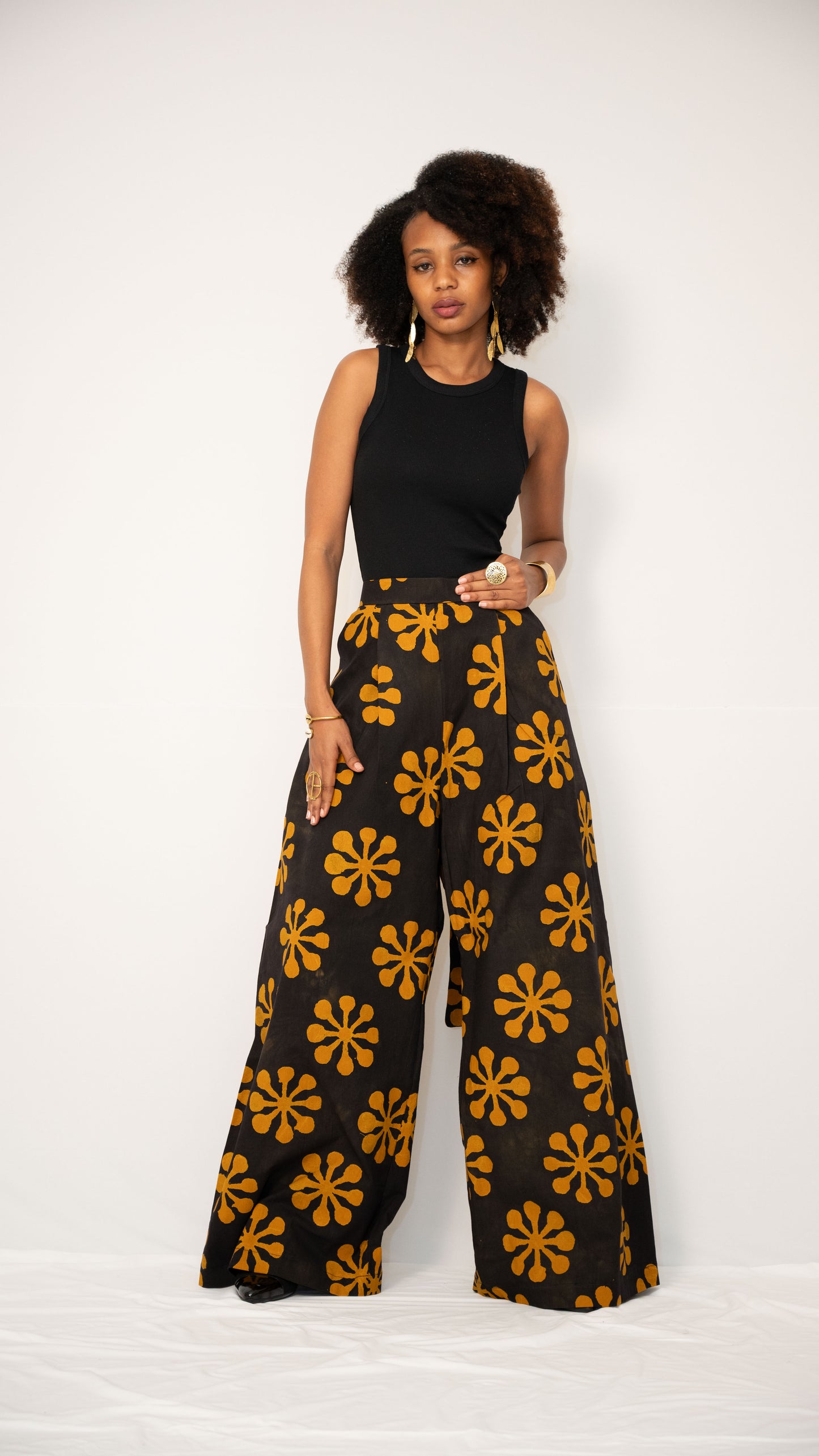 ZIA ADJUSTABLE PANTS - Kitenge Wide-Leg Trousers