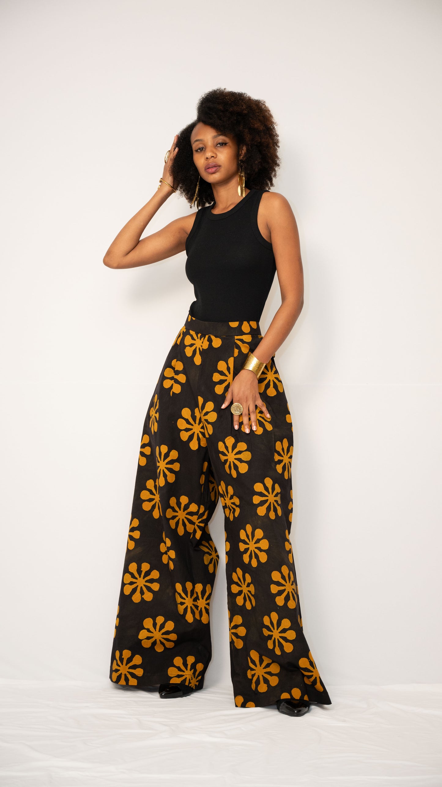 ZIA ADJUSTABLE PANTS - Kitenge Wide-Leg Trousers