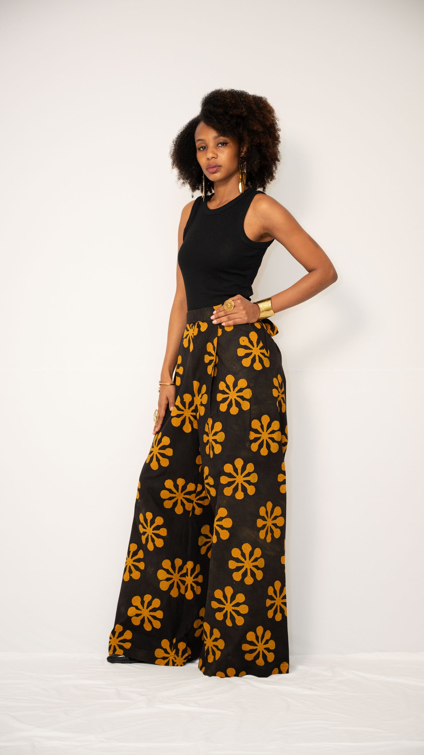 ZIA ADJUSTABLE PANTS - Kitenge Wide-Leg Trousers
