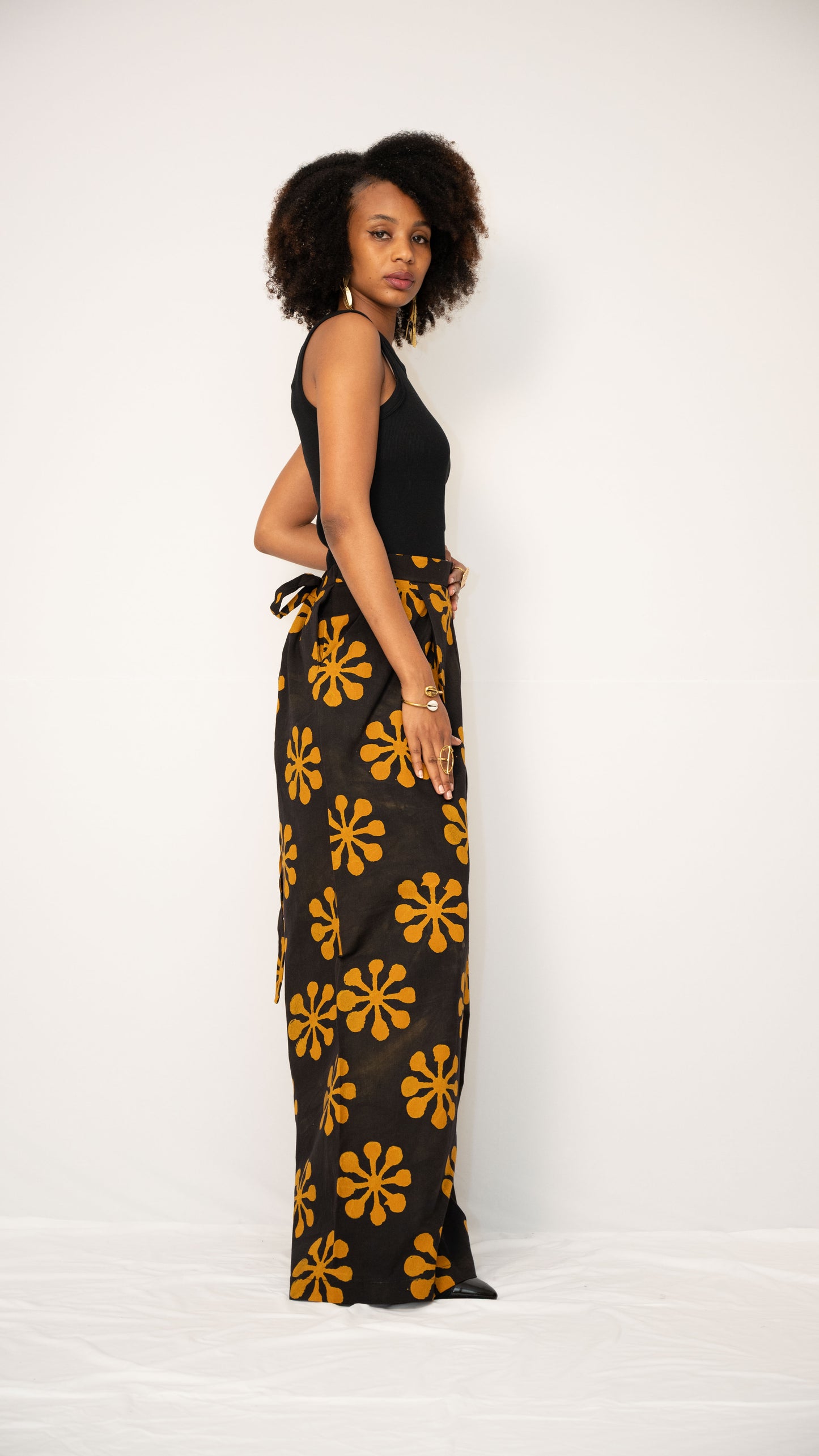 ZIA ADJUSTABLE PANTS - Kitenge Wide-Leg Trousers