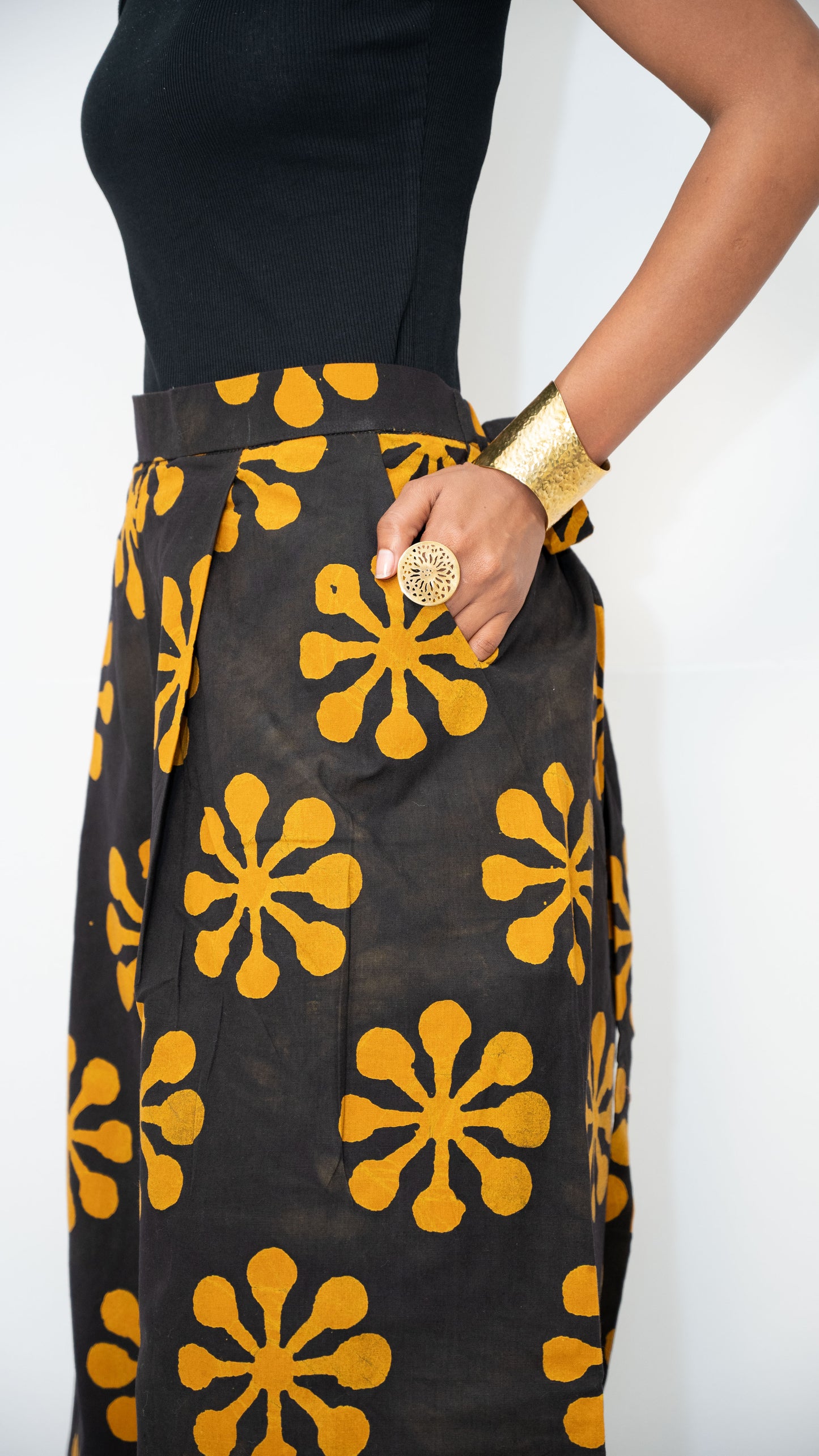 ZIA ADJUSTABLE PANTS - Kitenge Wide-Leg Trousers