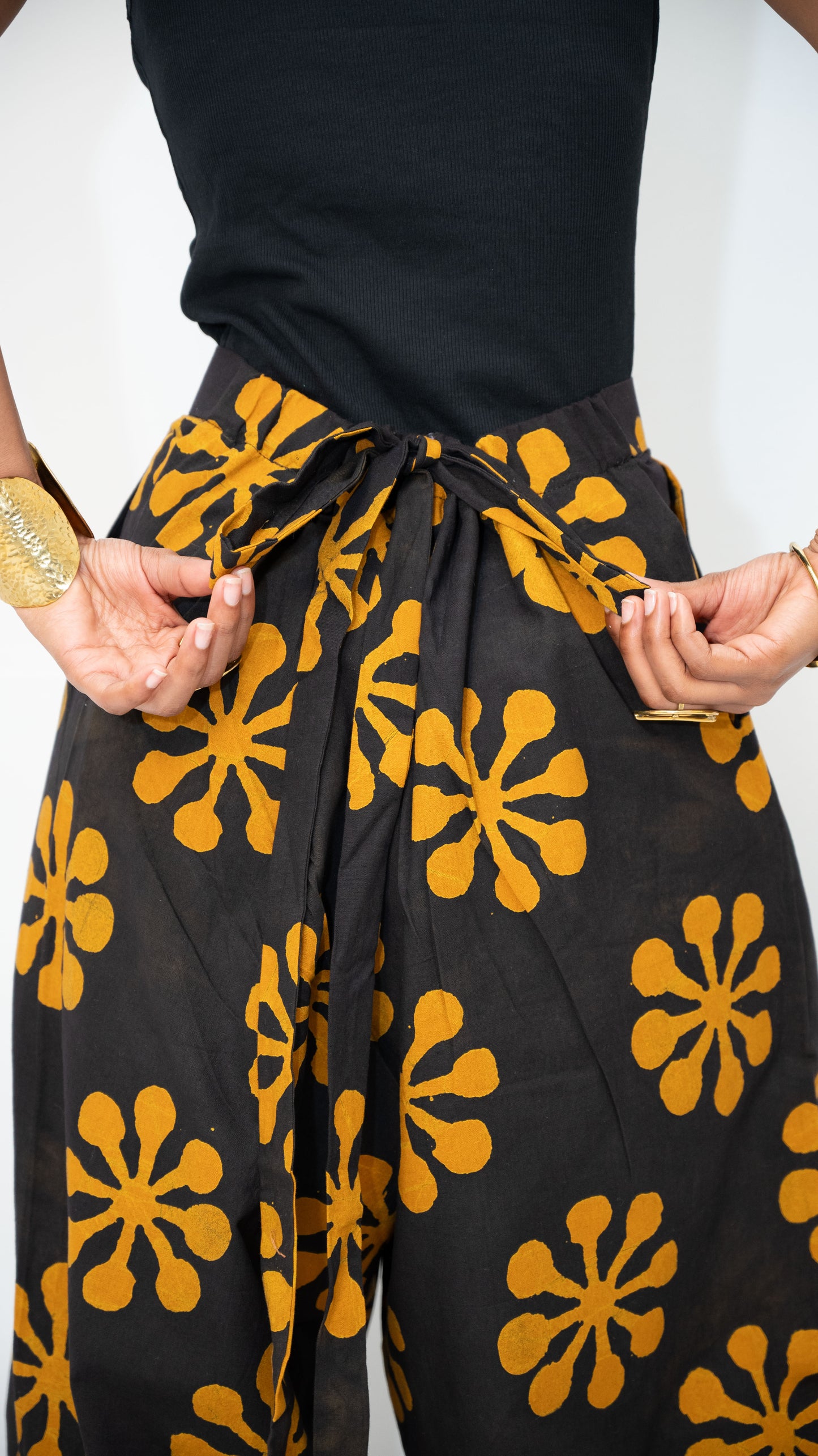 ZIA ADJUSTABLE PANTS - Kitenge Wide-Leg Trousers