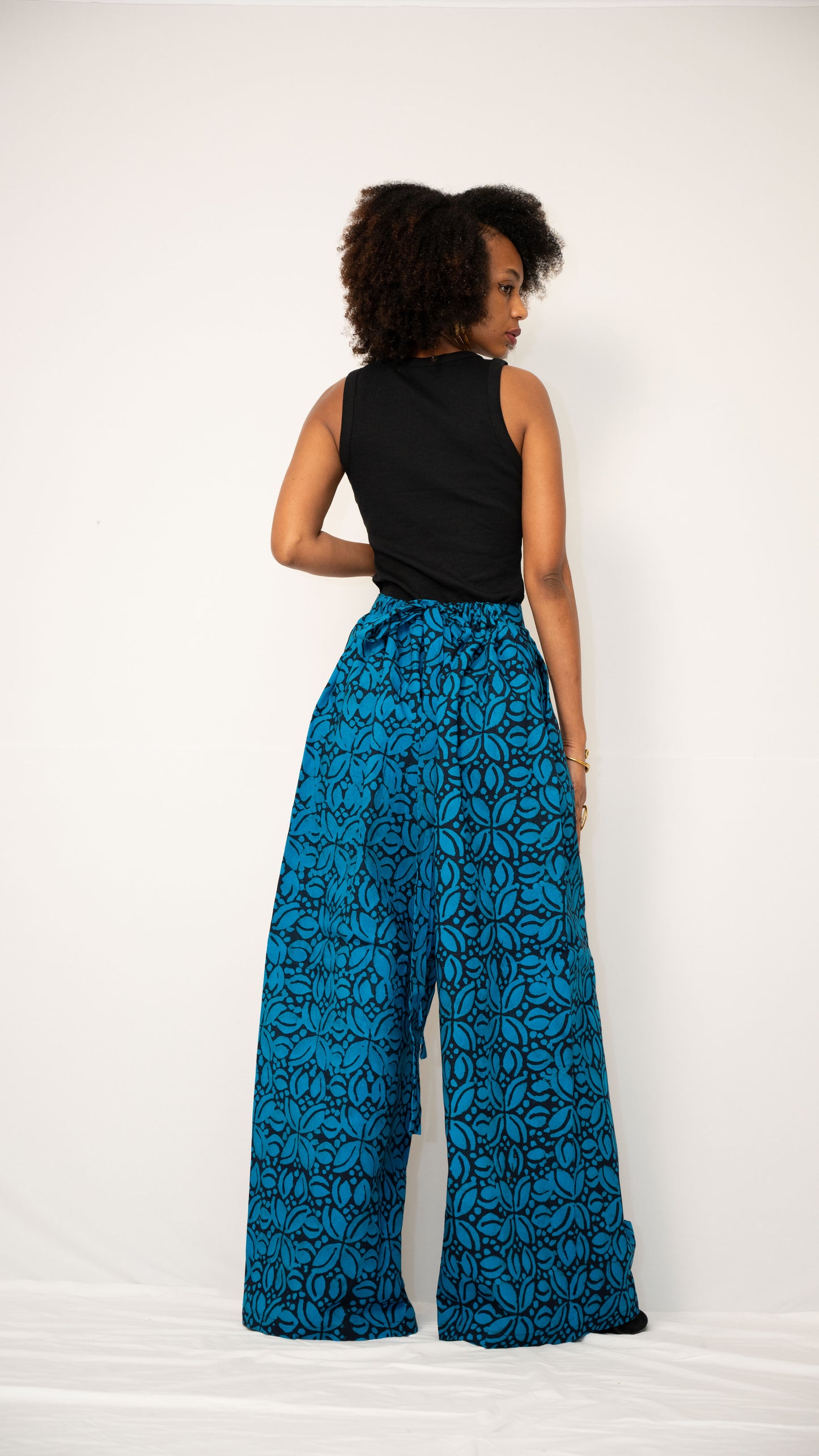 ZIA ADJUSTABLE PANTS - Kitenge Wide-Leg Trousers