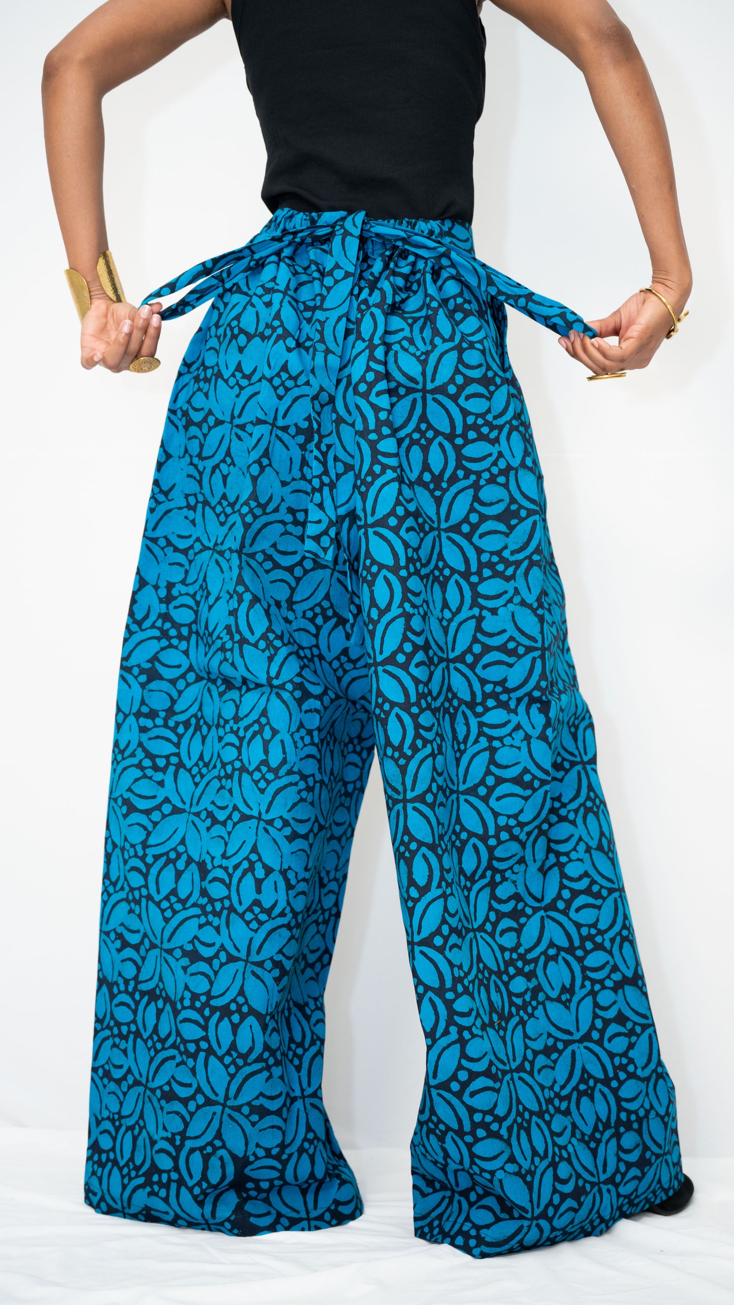 ZIA ADJUSTABLE PANTS - Kitenge Wide-Leg Trousers