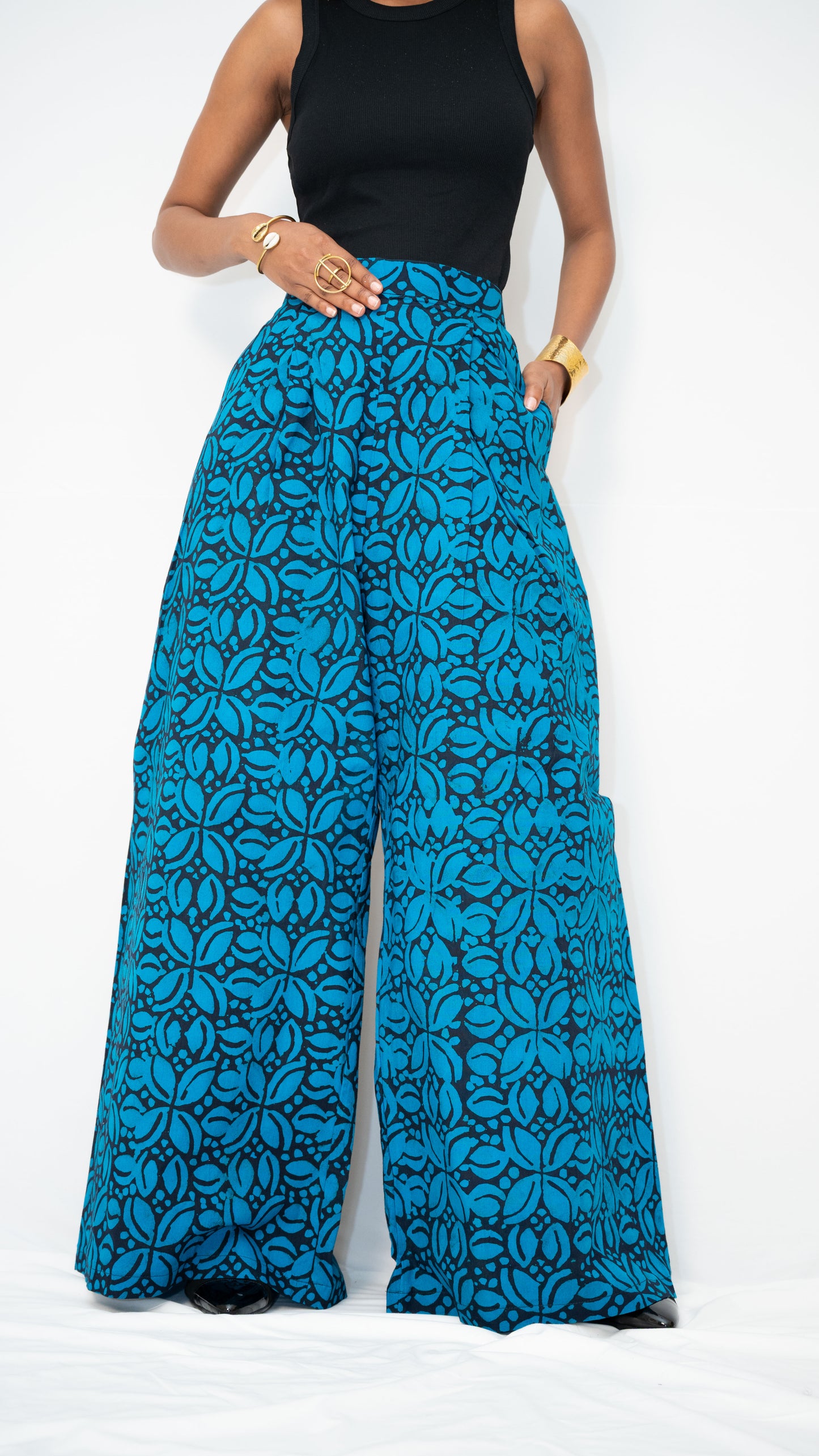 ZIA ADJUSTABLE PANTS - Kitenge Wide-Leg Trousers