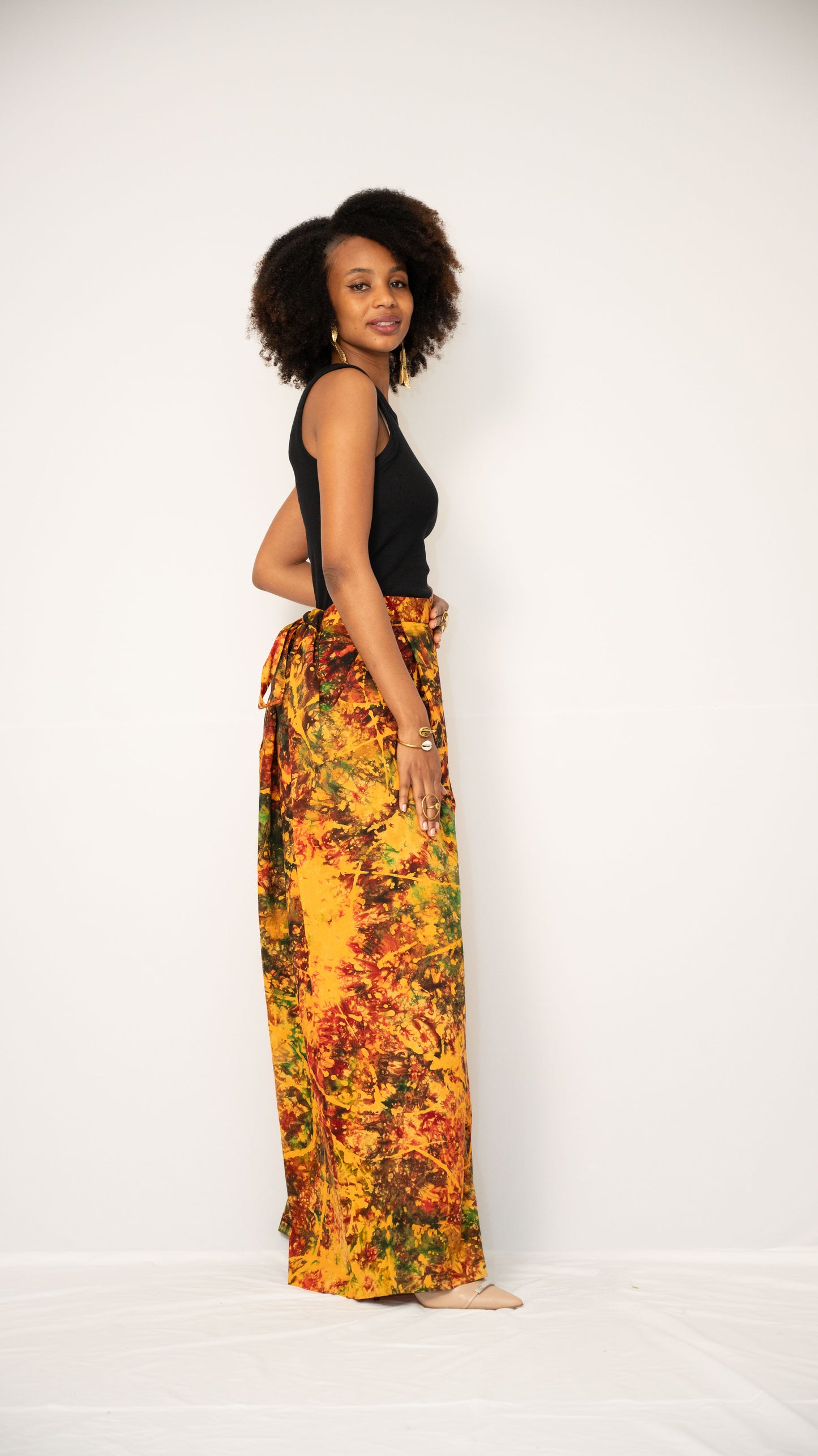 ZIA ADJUSTABLE PANTS - Kitenge Wide-Leg Trousers