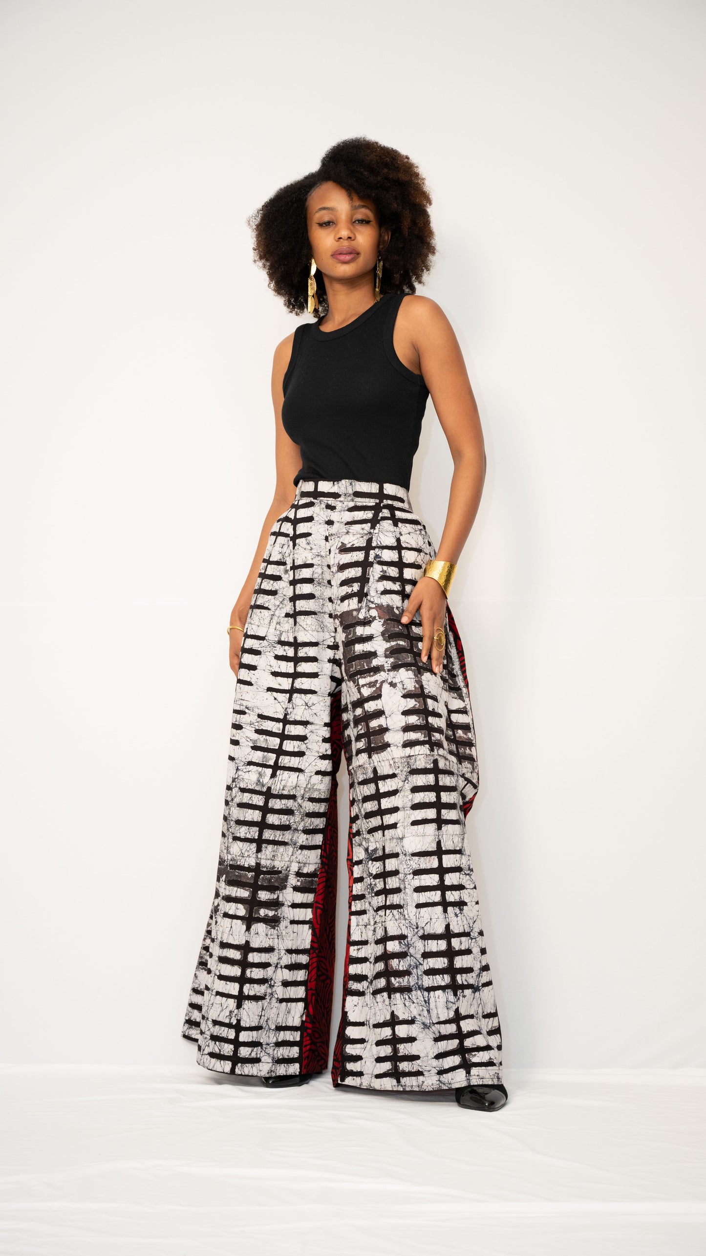 ZIA ADJUSTABLE PANTS - Kitenge Wide-Leg Trousers