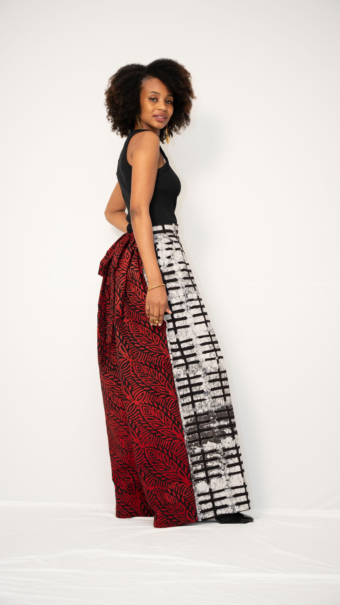 ZIA ADJUSTABLE PANTS - Kitenge Wide-Leg Trousers