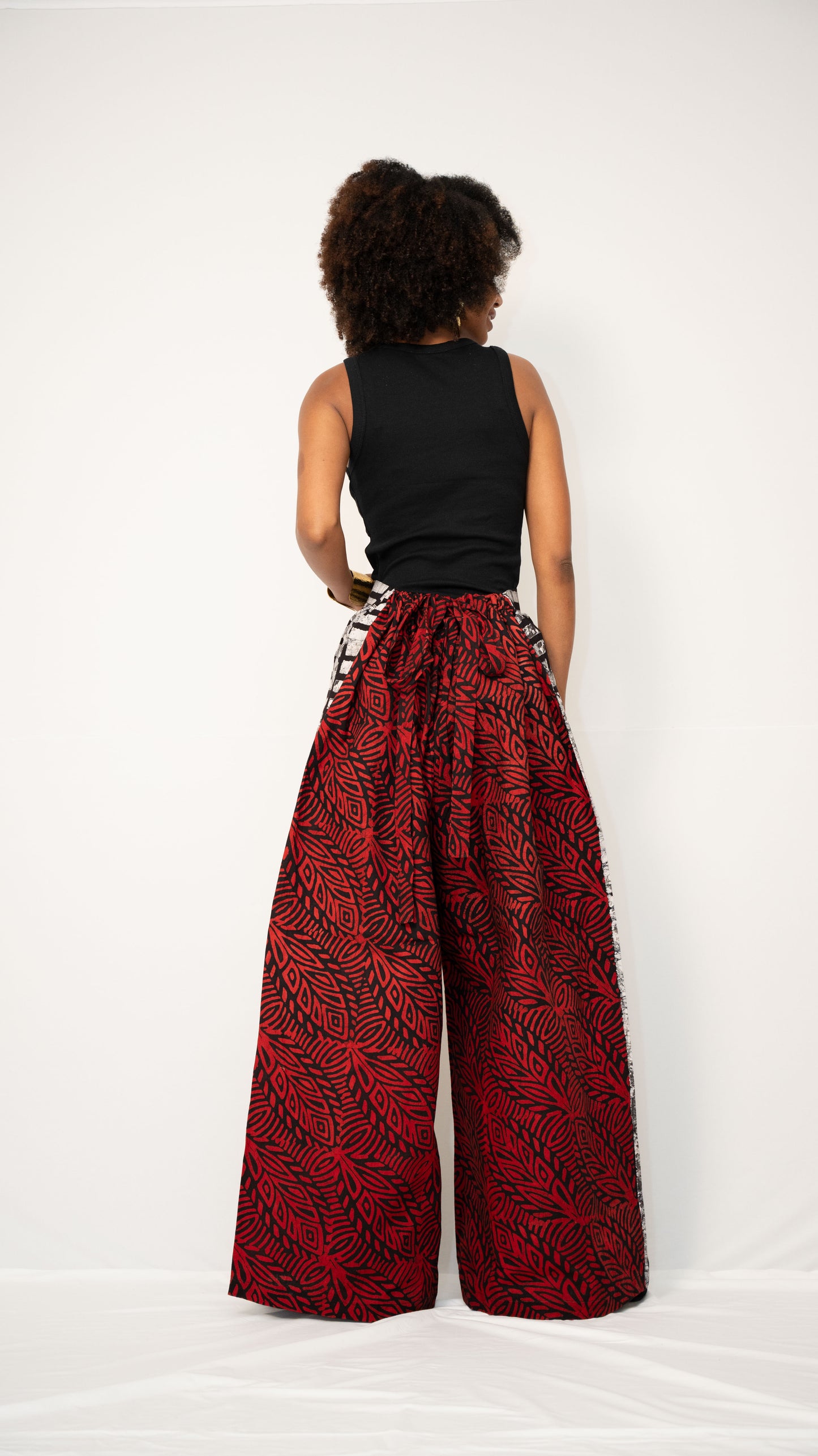 ZIA ADJUSTABLE PANTS - Kitenge Wide-Leg Trousers