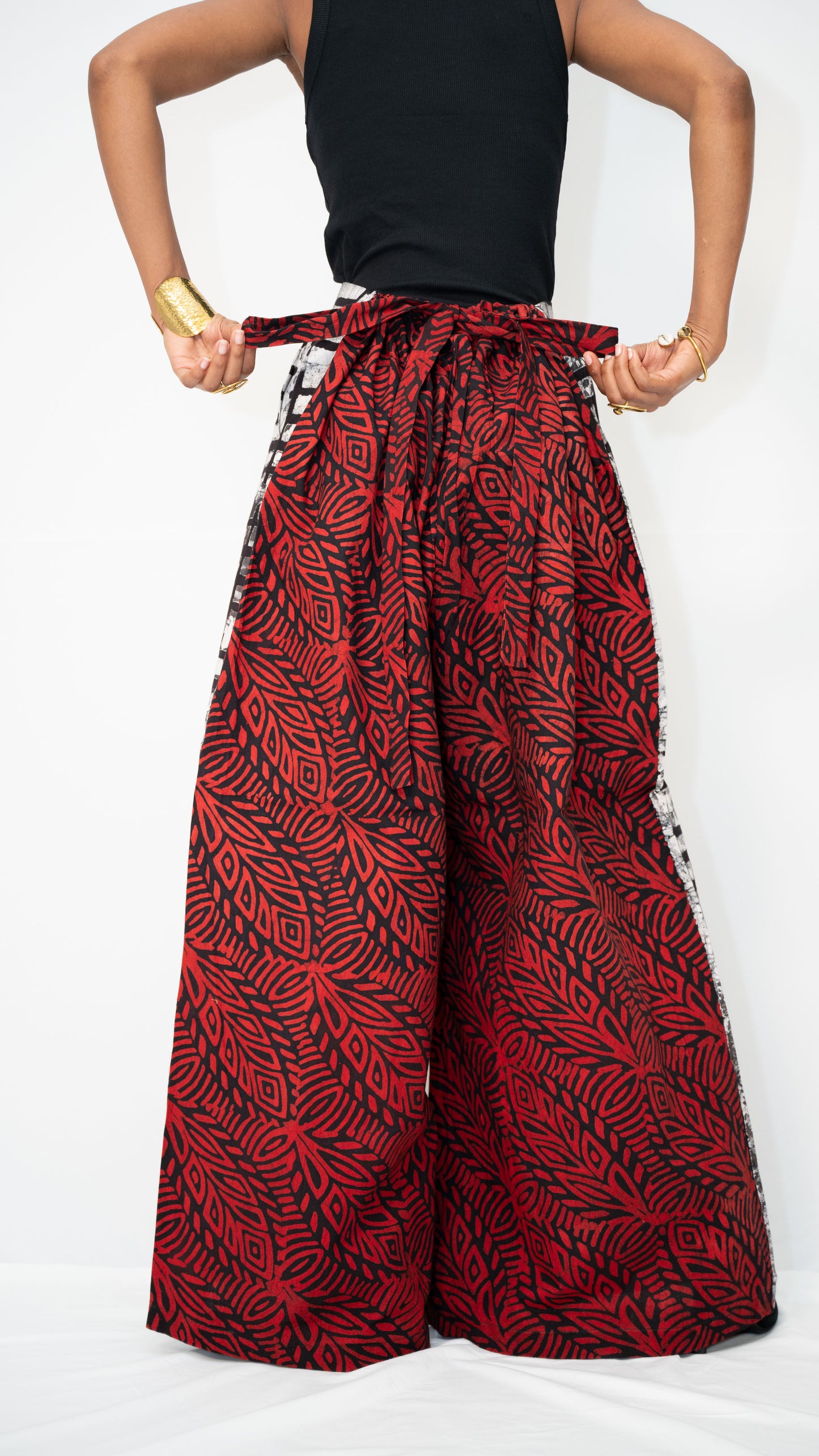 ZIA ADJUSTABLE PANTS - Kitenge Wide-Leg Trousers