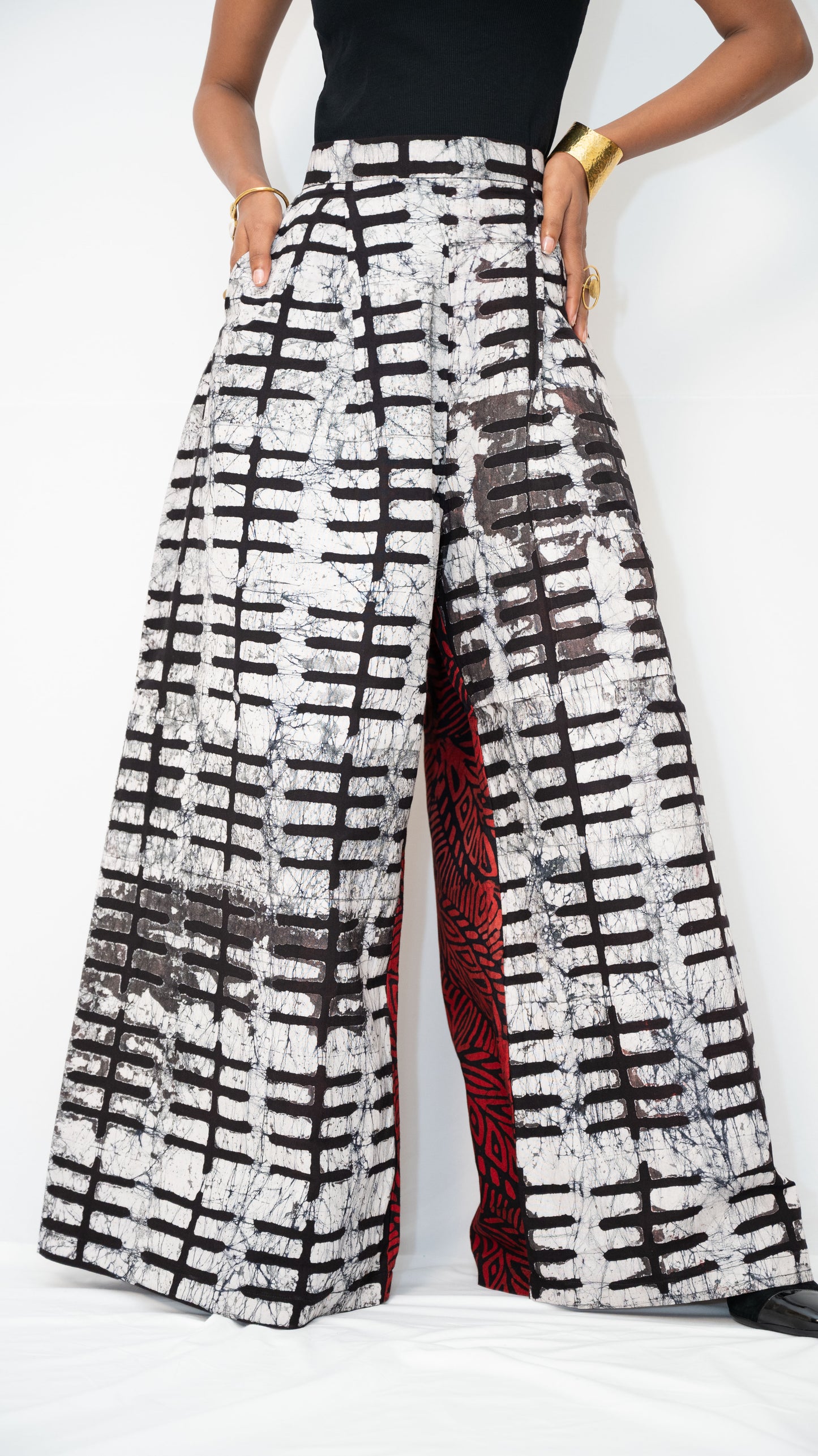 ZIA ADJUSTABLE PANTS - Kitenge Wide-Leg Trousers