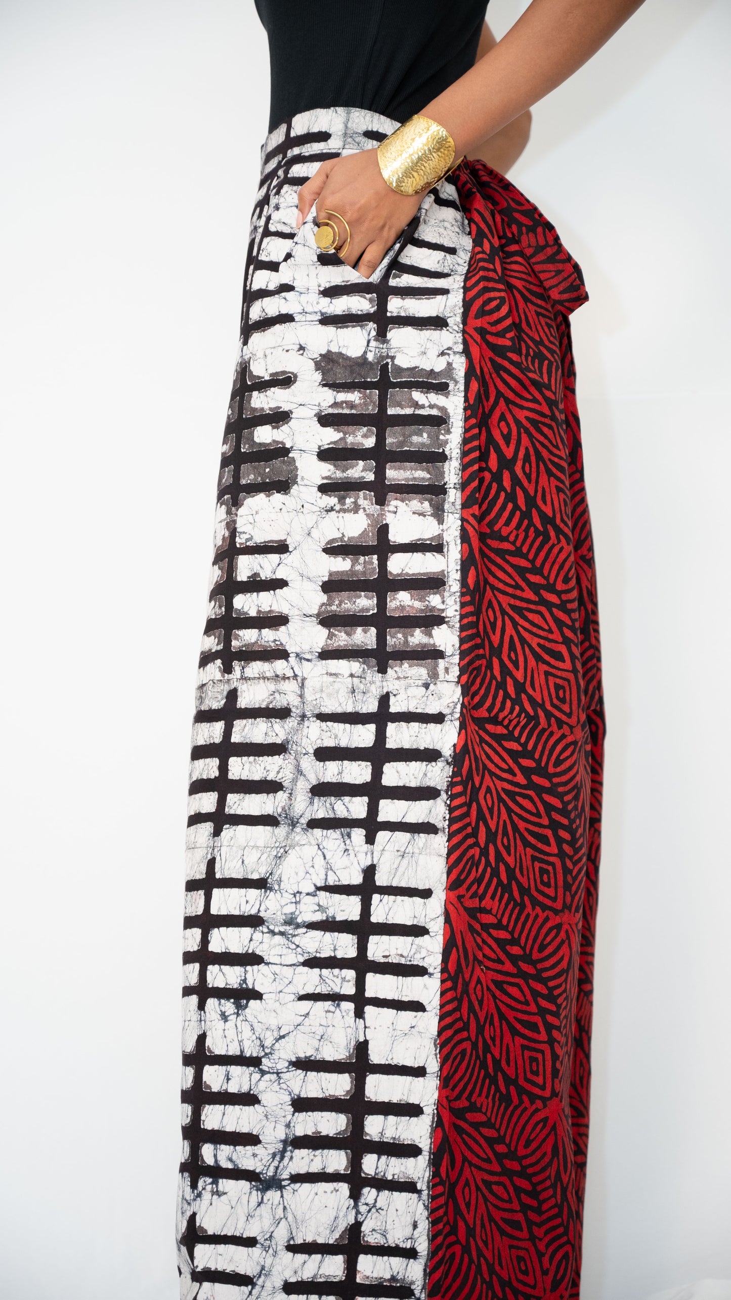 ZIA ADJUSTABLE PANTS - Kitenge Wide-Leg Trousers