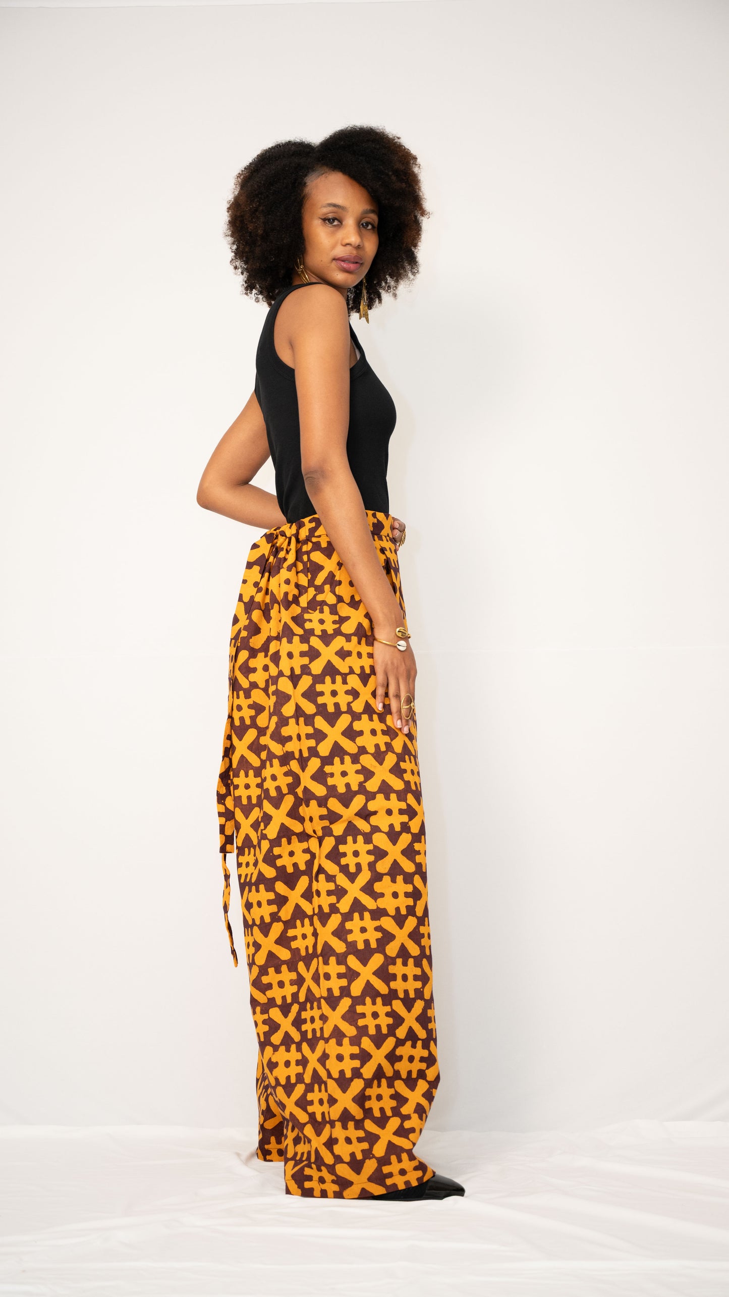 ZIA ADJUSTABLE PANTS - Kitenge Wide-Leg Trousers