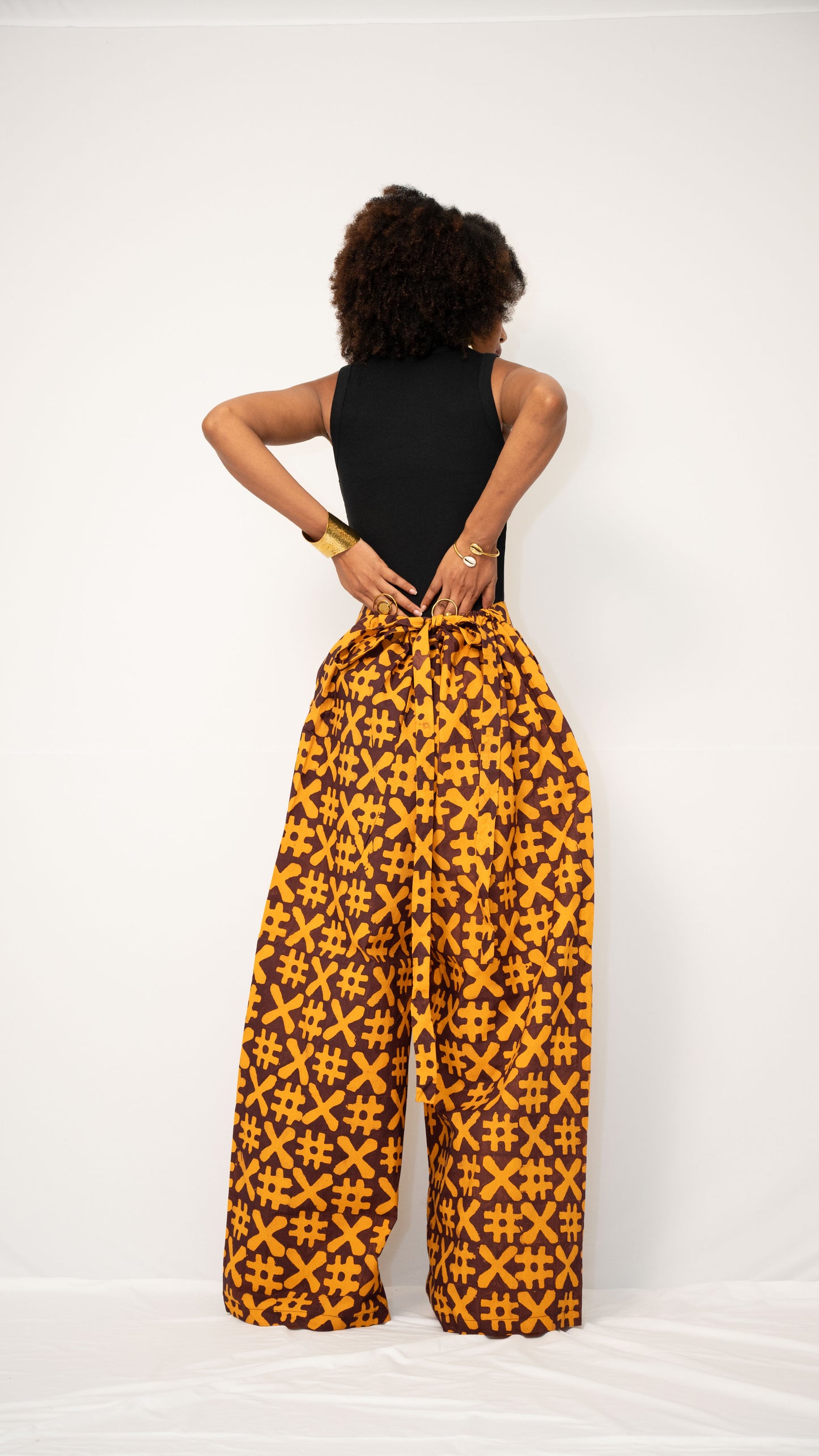 ZIA ADJUSTABLE PANTS - Kitenge Wide-Leg Trousers