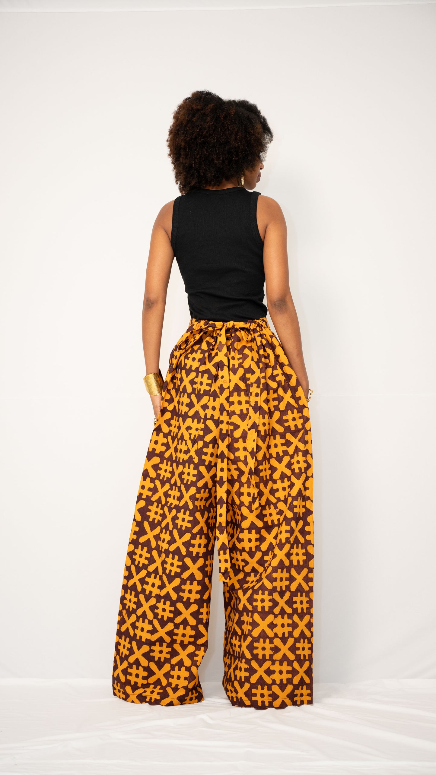 ZIA ADJUSTABLE PANTS - Kitenge Wide-Leg Trousers