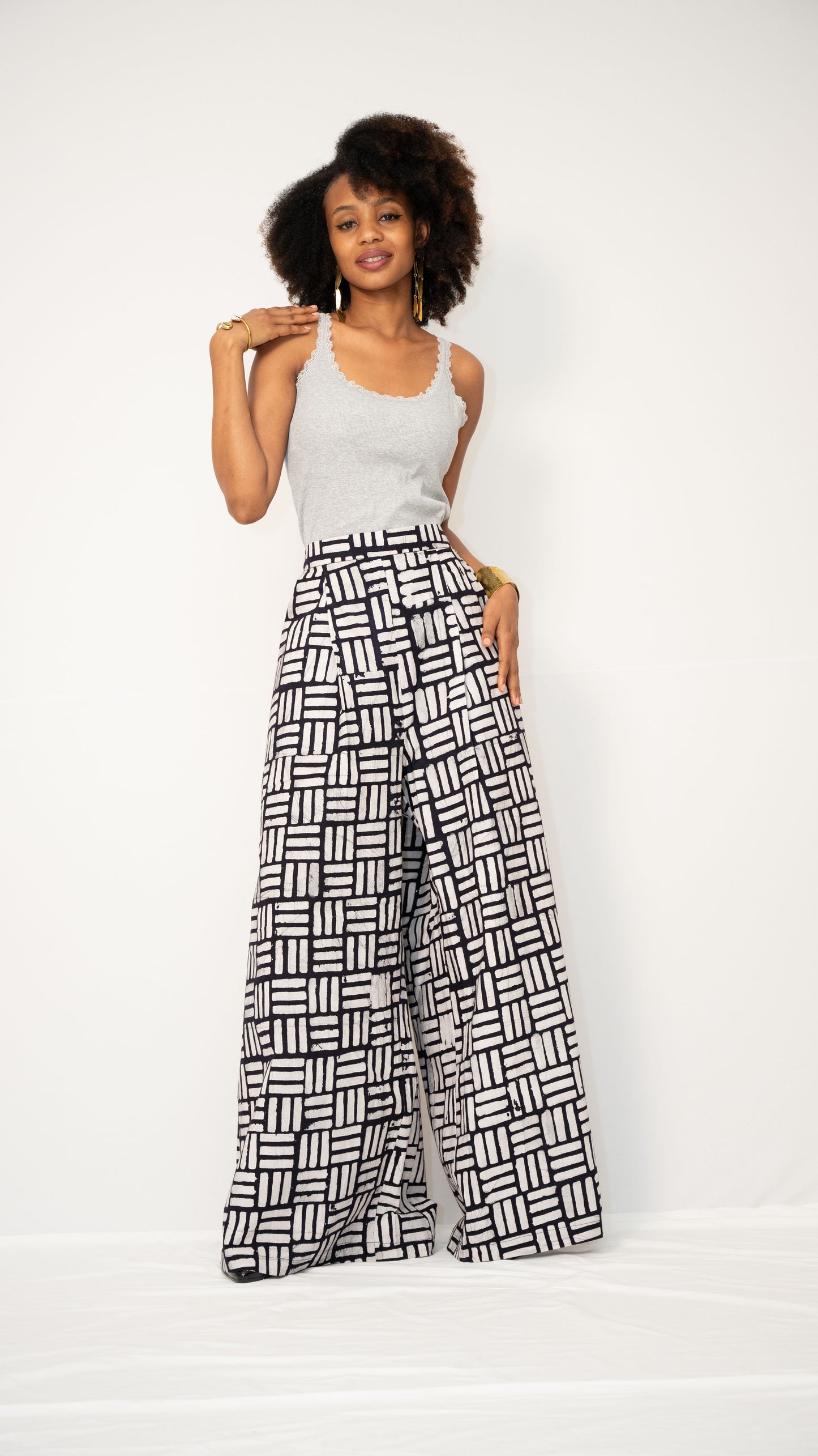 ZIA ADJUSTABLE PANTS - Kitenge Wide-Leg Trousers
