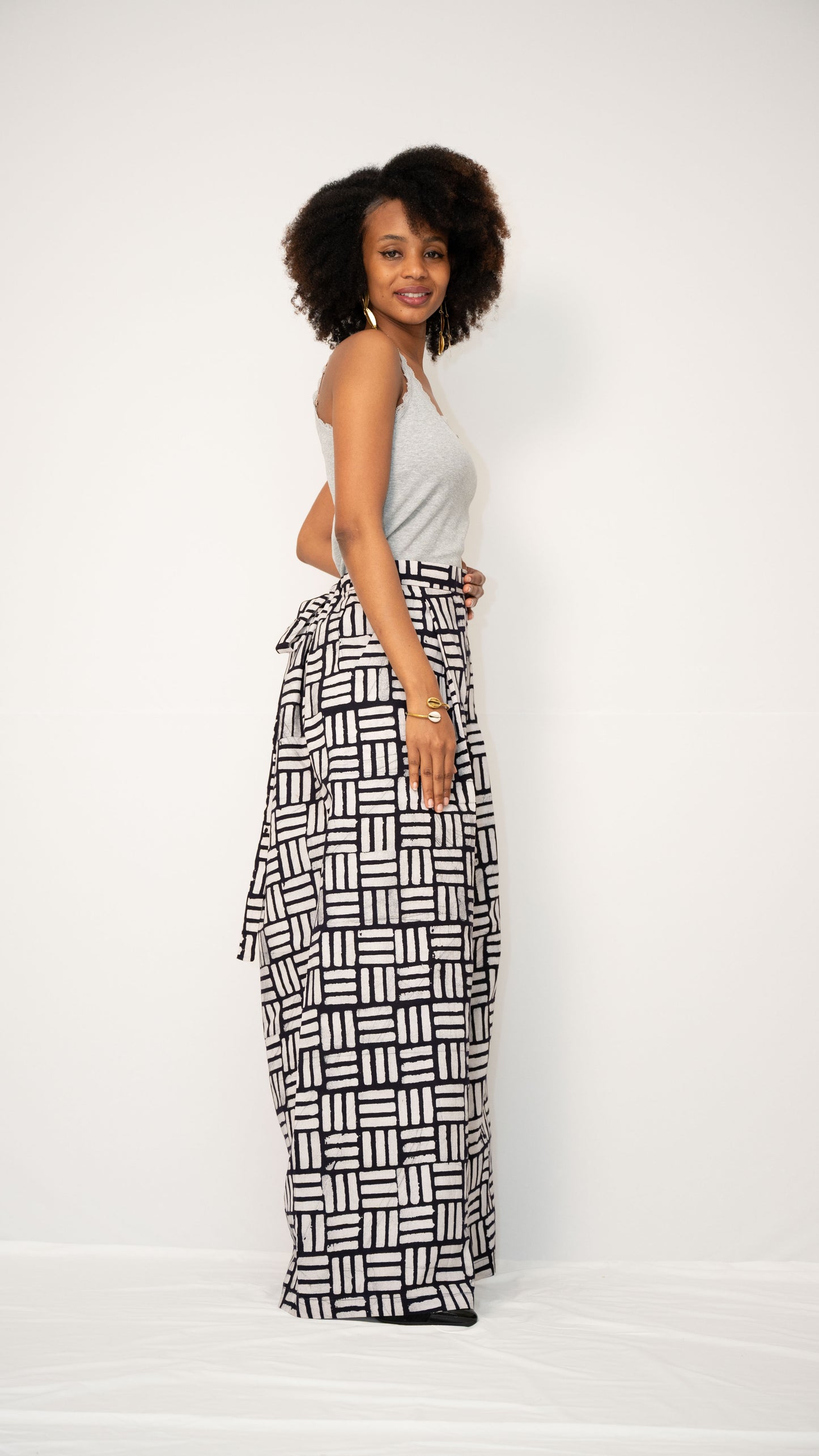 ZIA ADJUSTABLE PANTS - Kitenge Wide-Leg Trousers