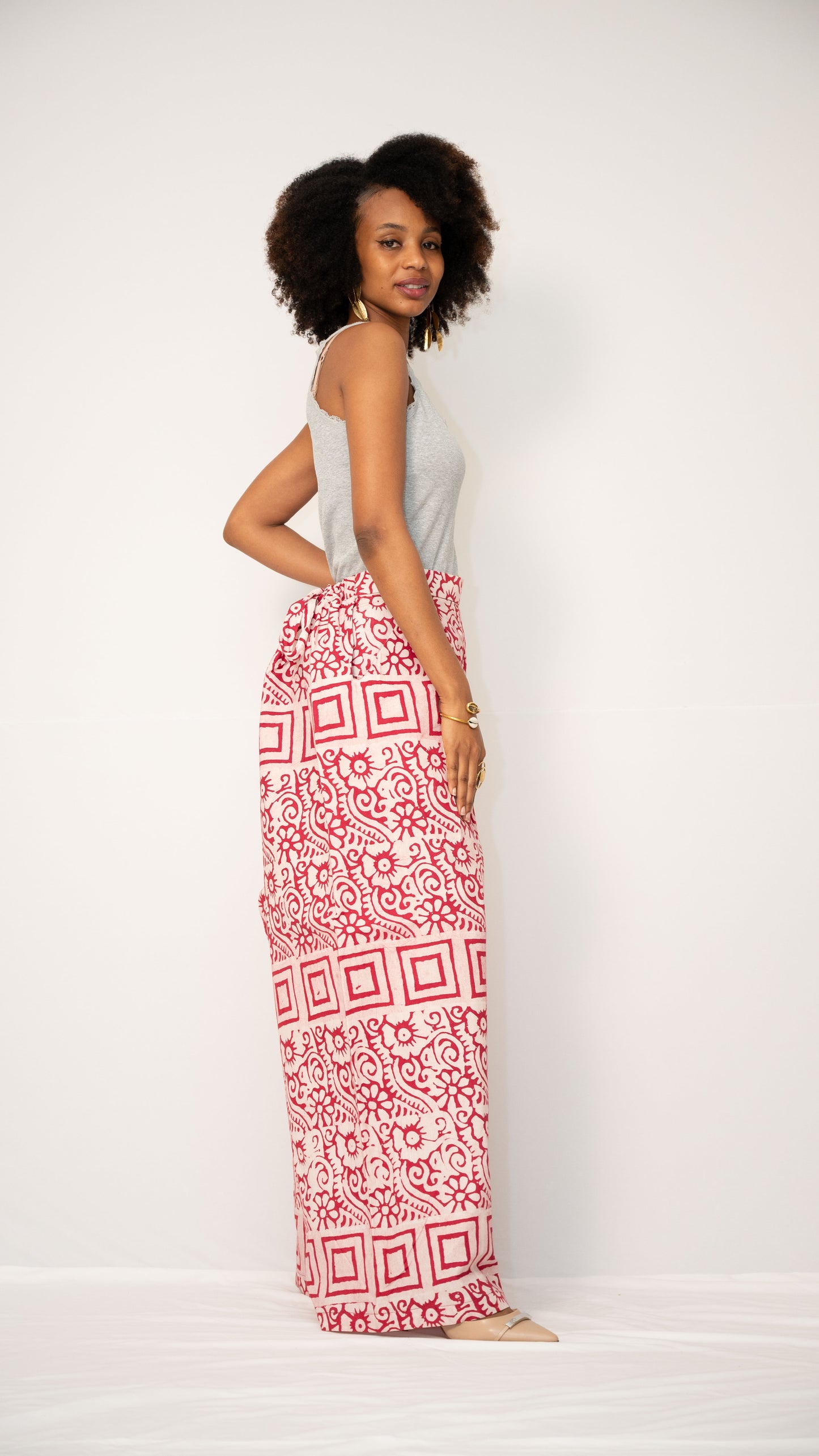 ZIA ADJUSTABLE PANTS - Kitenge Wide-Leg Trousers