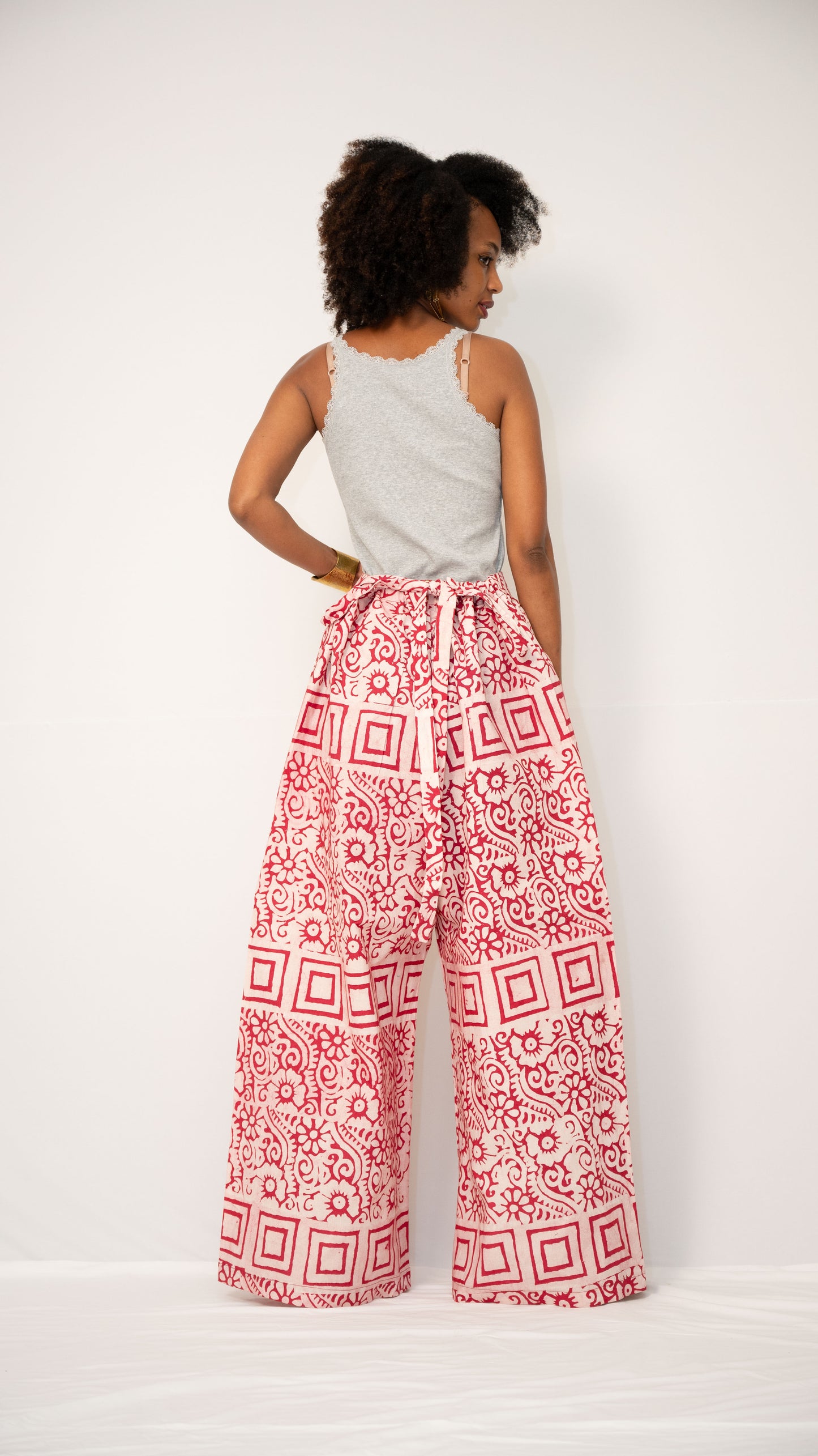 ZIA ADJUSTABLE PANTS - Kitenge Wide-Leg Trousers