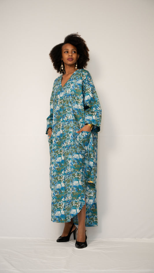 ZURI KAFTAN - Woven Cotton Statement Kaftan