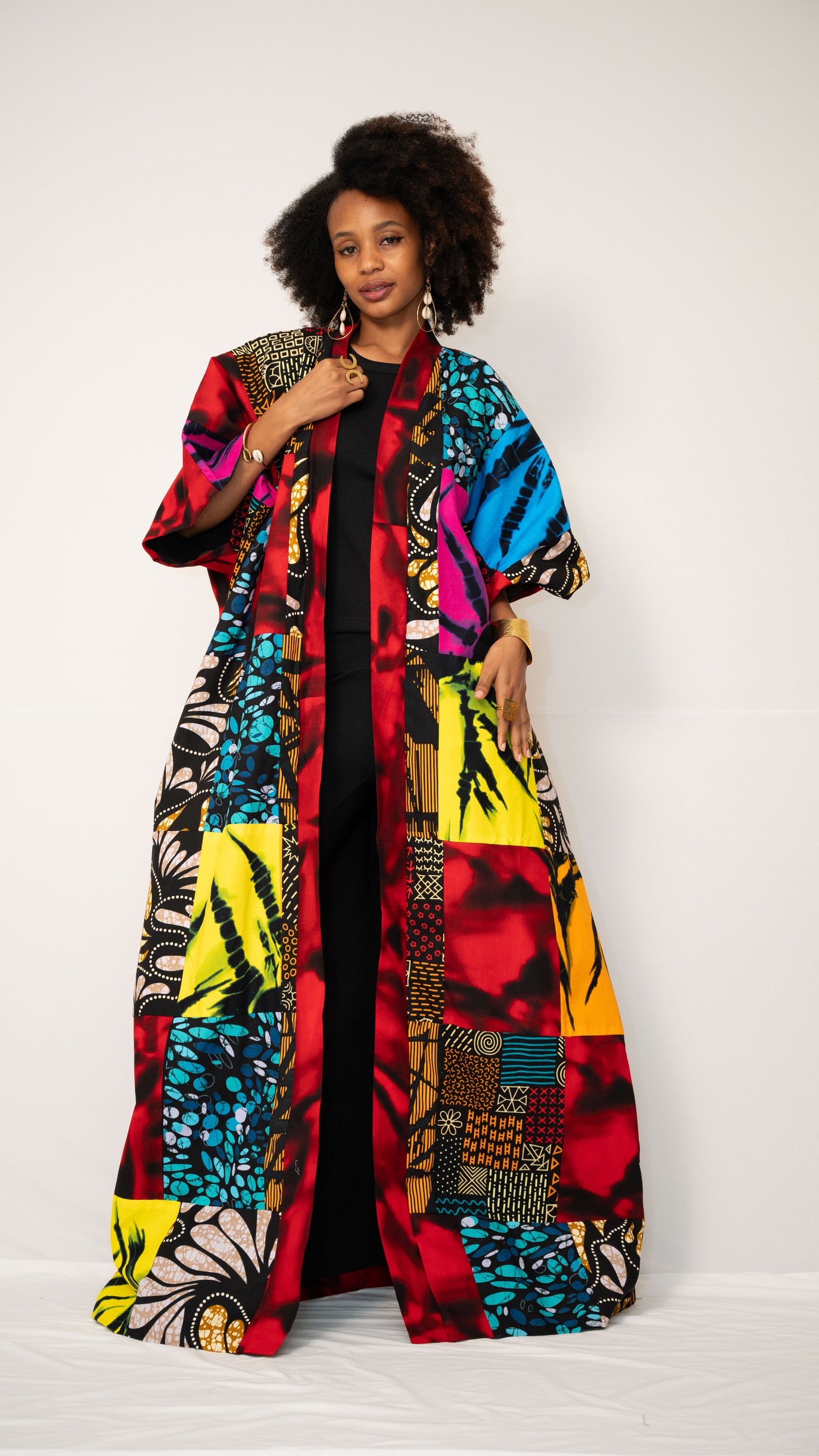 REMBO PATCH — African Print Patchwork Kaftan Coat