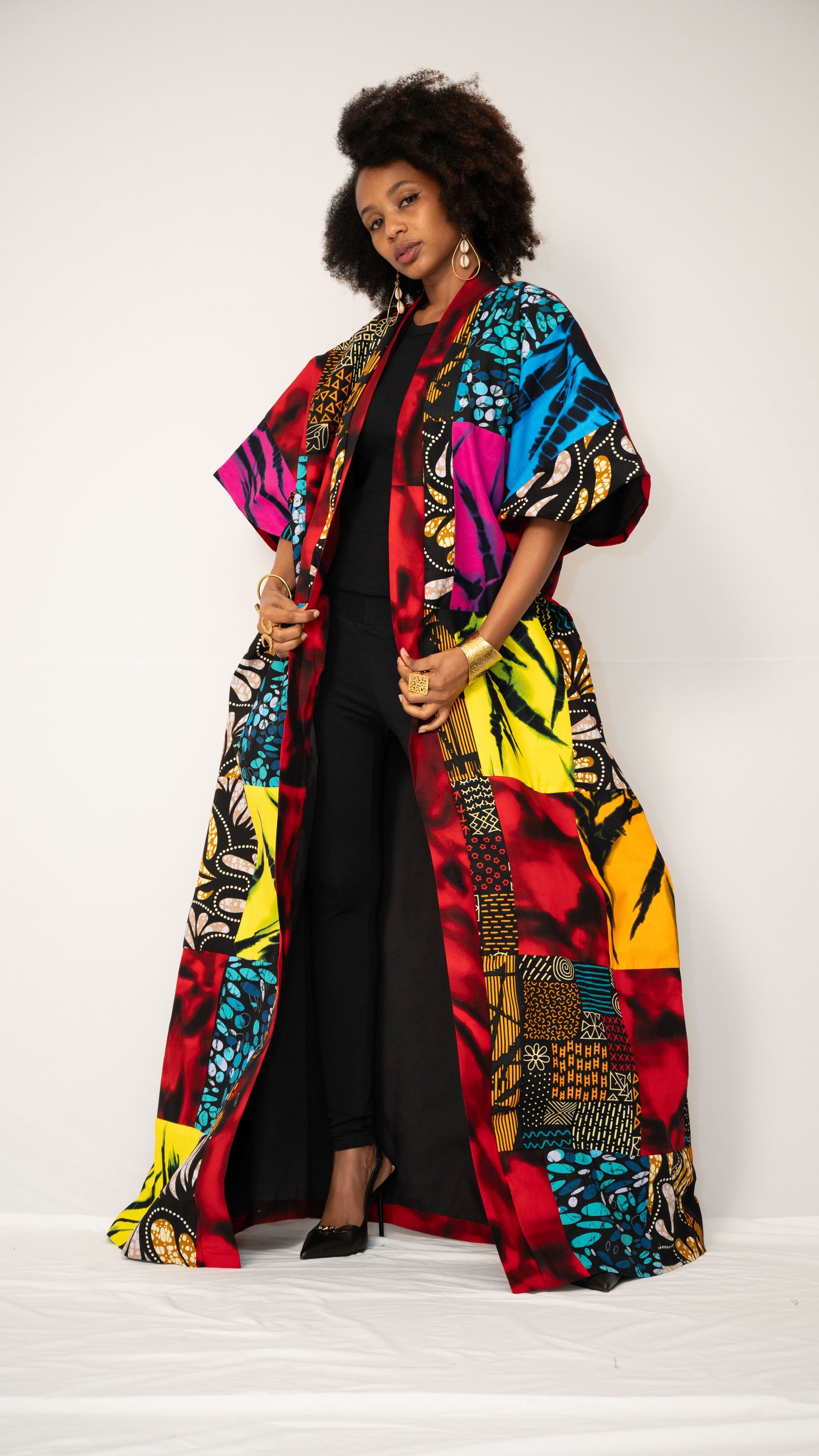 REMBO PATCH — African Print Patchwork Kaftan Coat