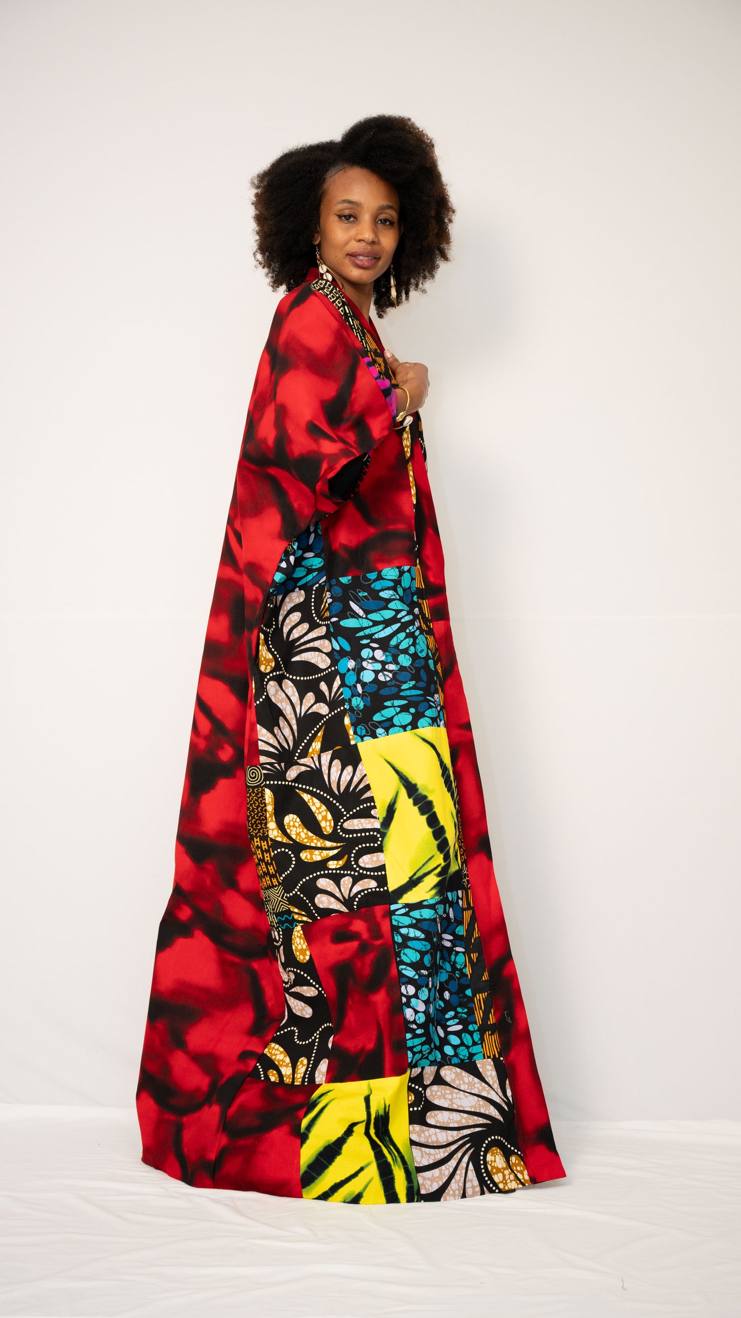 REMBO PATCH — African Print Patchwork Kaftan Coat