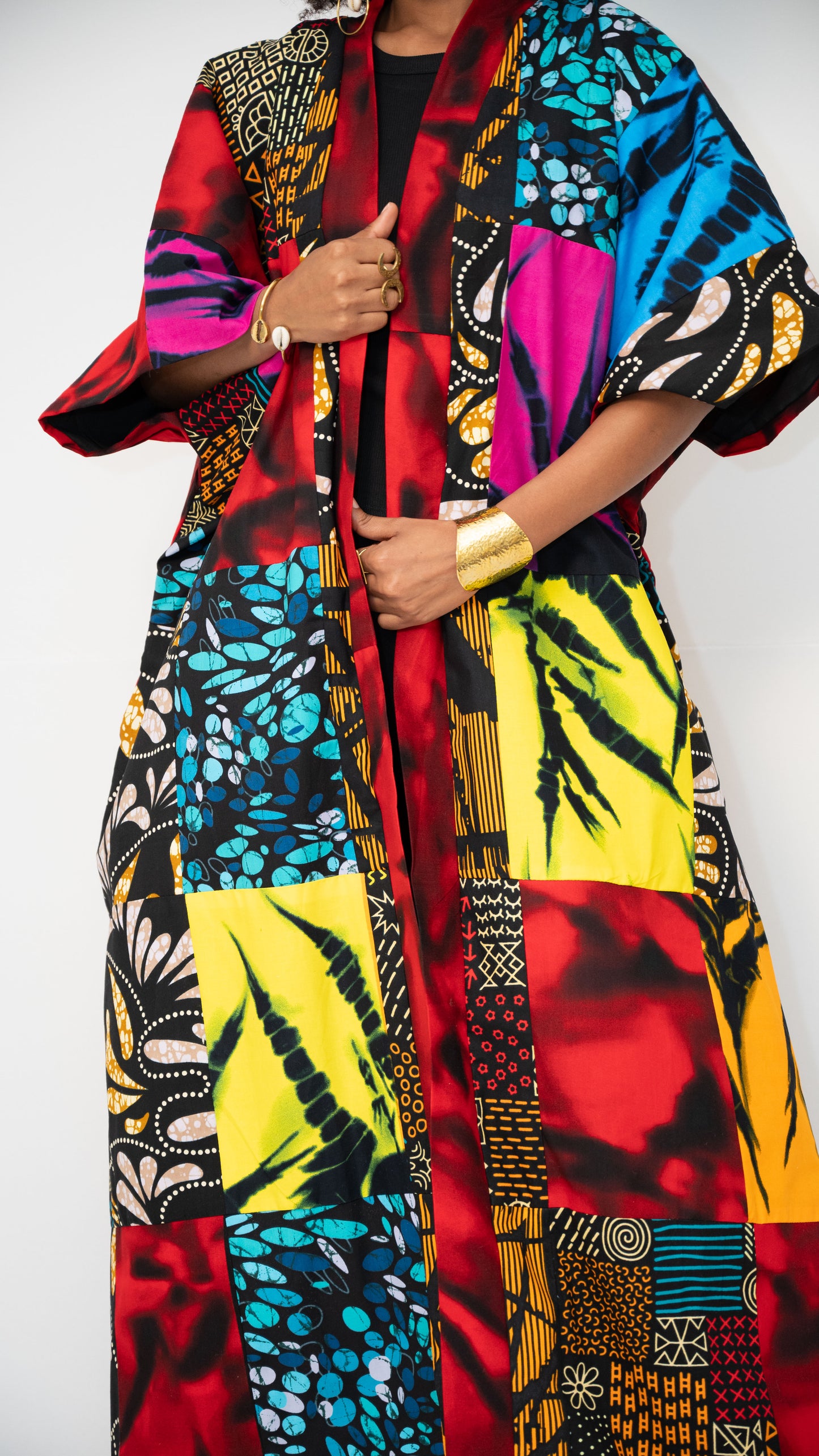 REMBO PATCH — African Print Patchwork Kaftan Coat