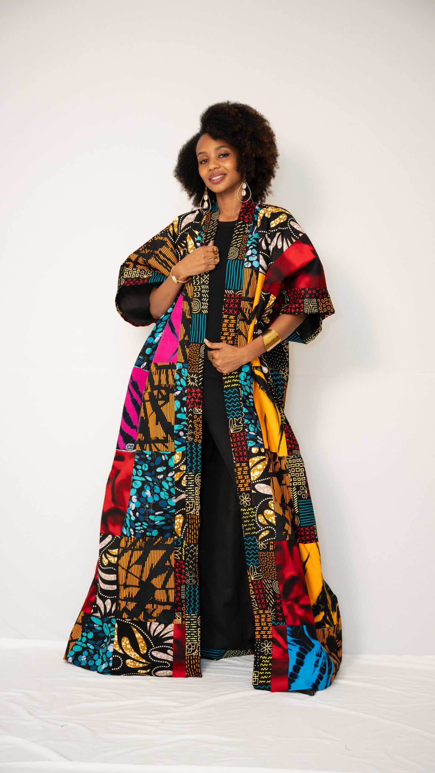 REMBO PATCH — African Print Patchwork Kaftan Coat