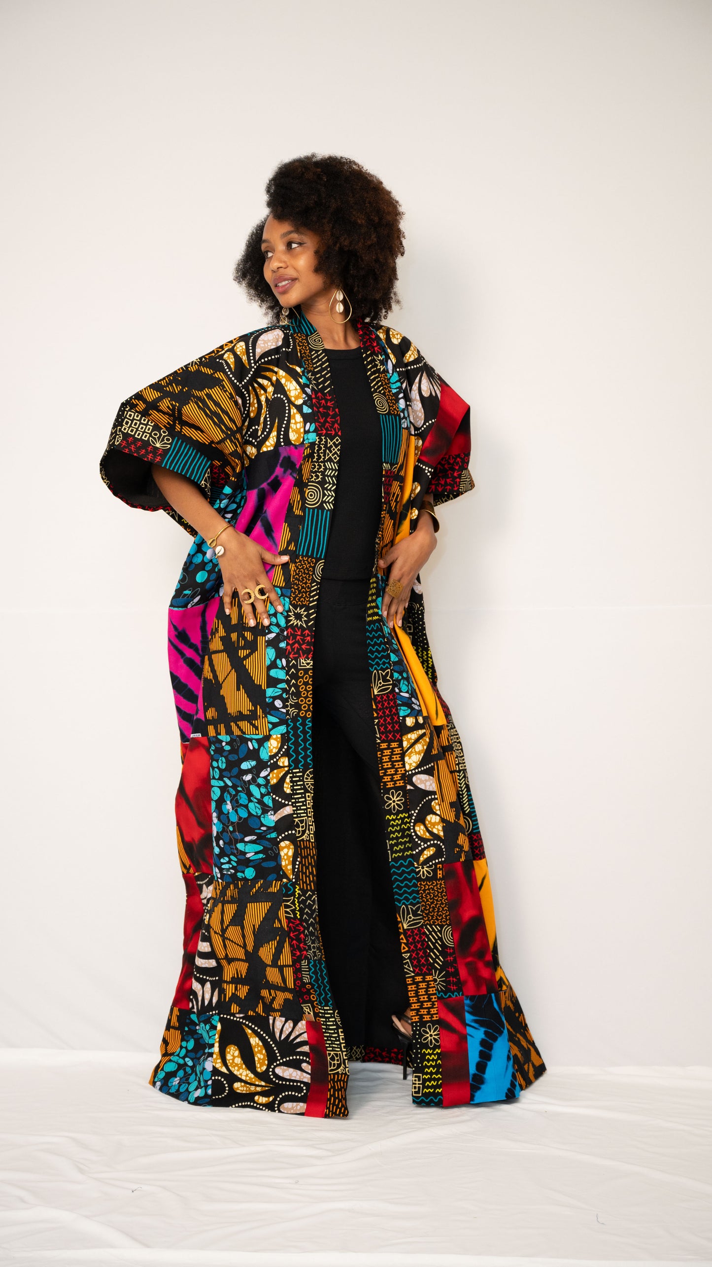 REMBO PATCH — African Print Patchwork Kaftan Coat