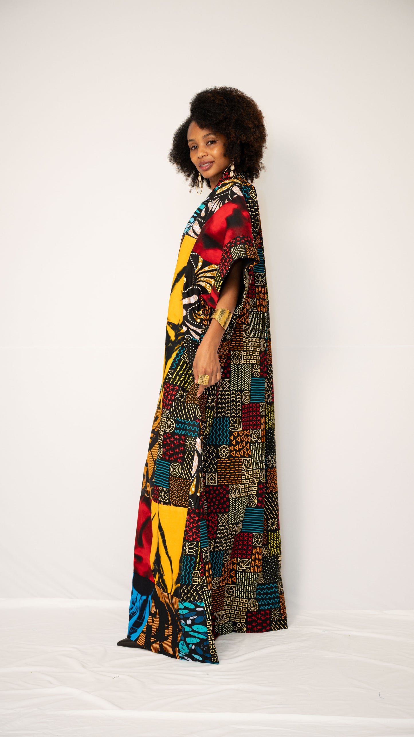 REMBO PATCH — African Print Patchwork Kaftan Coat
