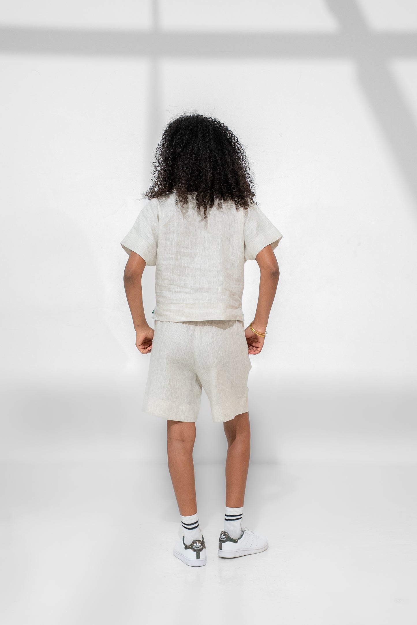 Tamu Linen Short and top set (Green detail)