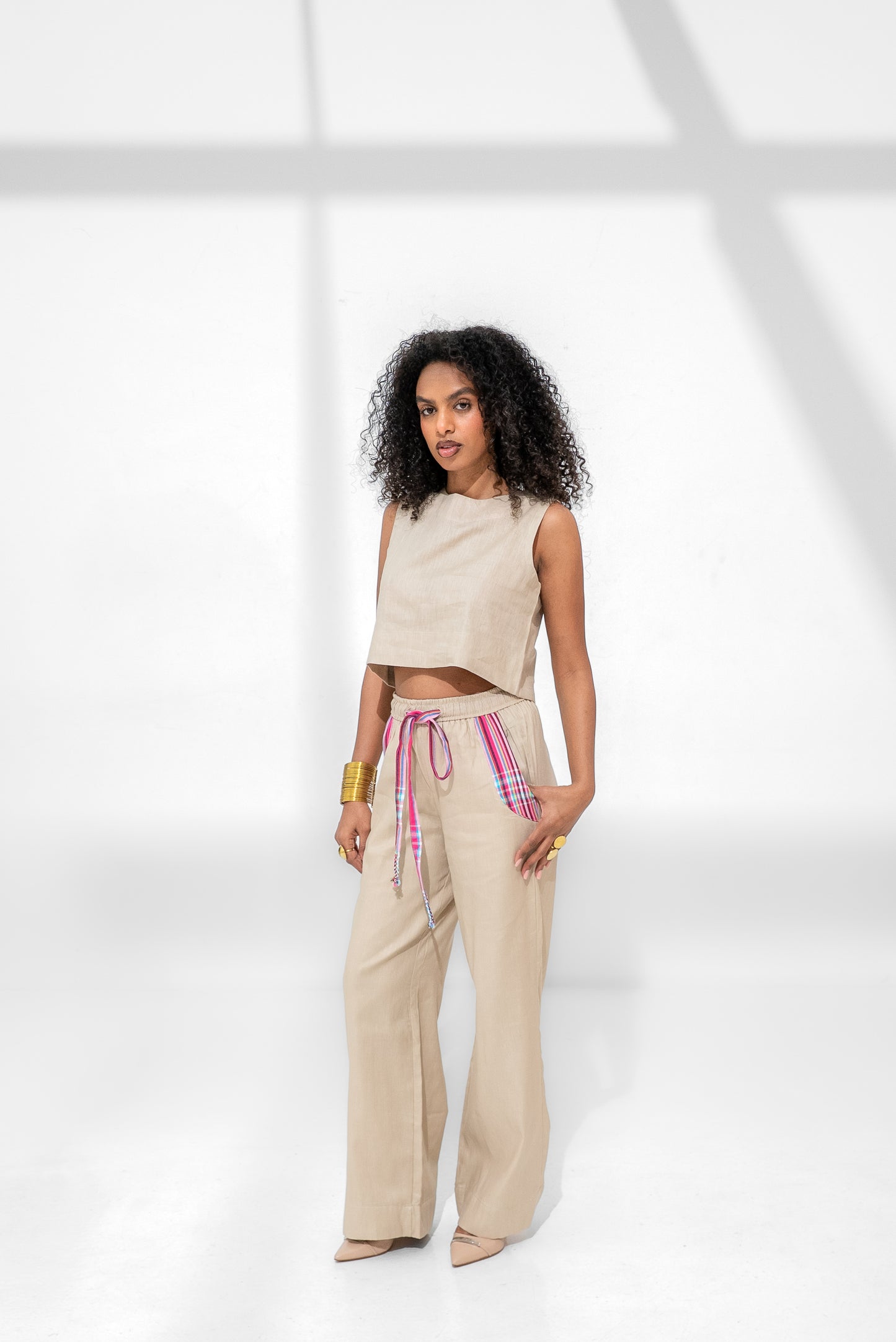 Jua Set (Pink stripped details)