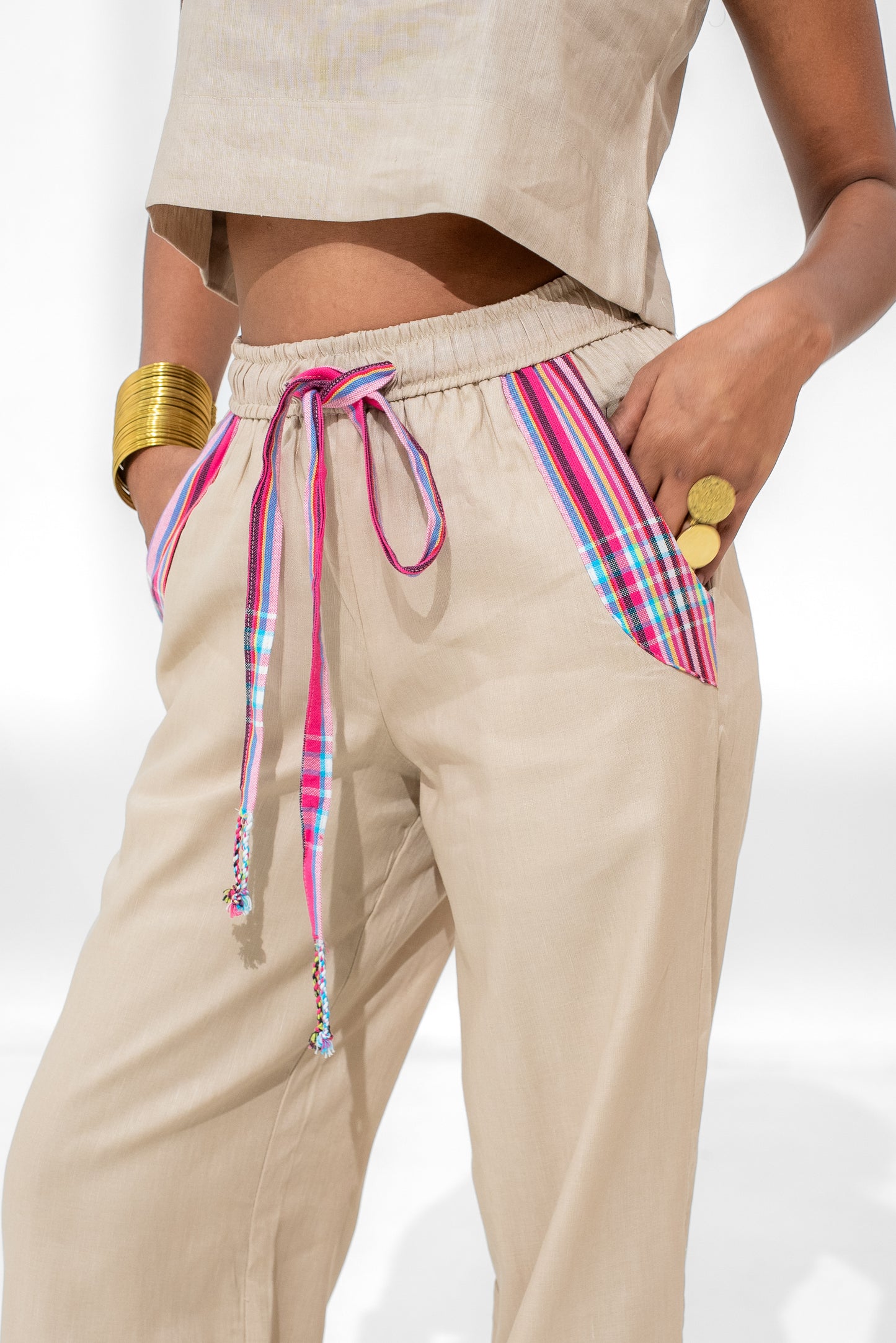 Jua Set (Pink stripped details)