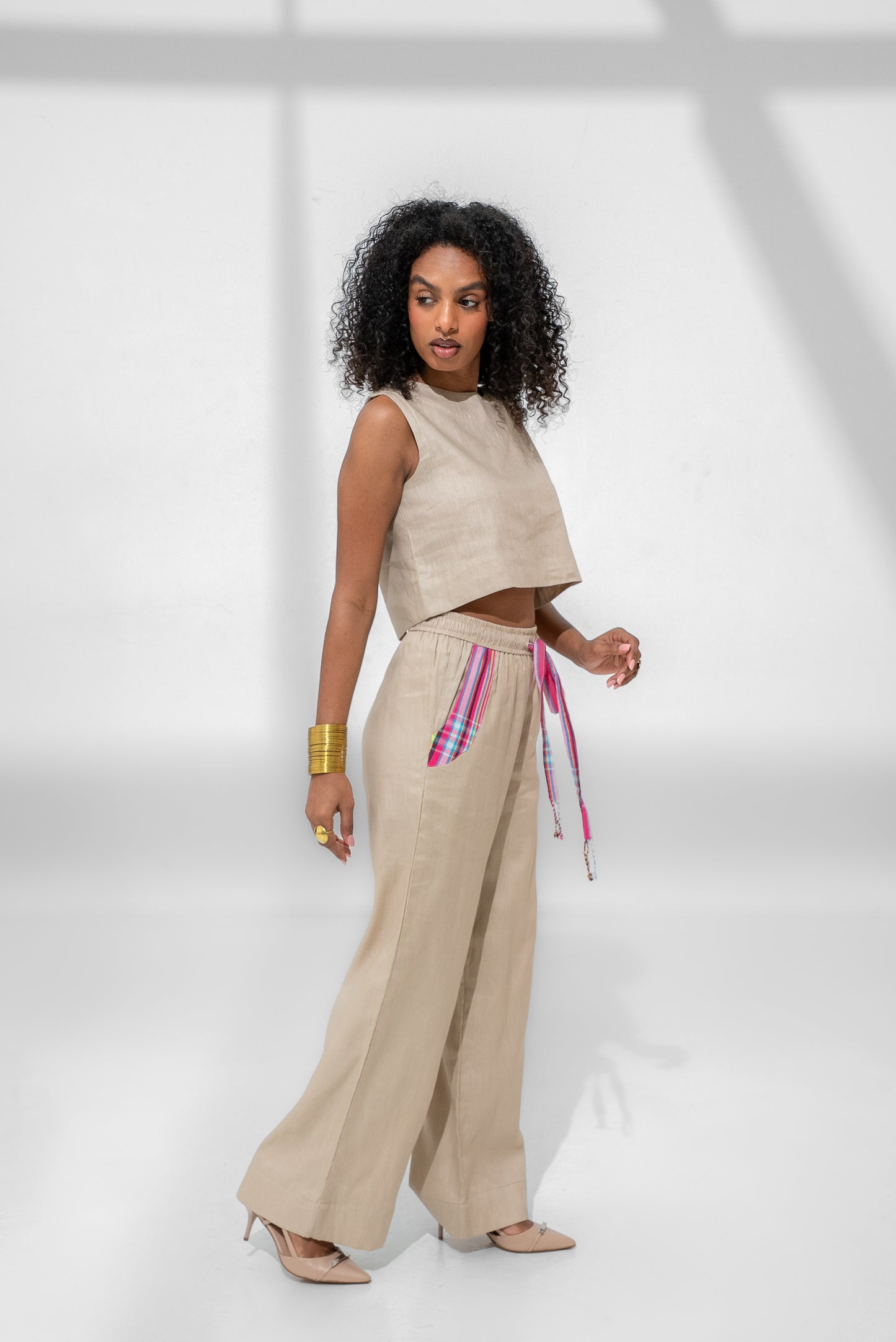 Jua Set (Pink stripped details)