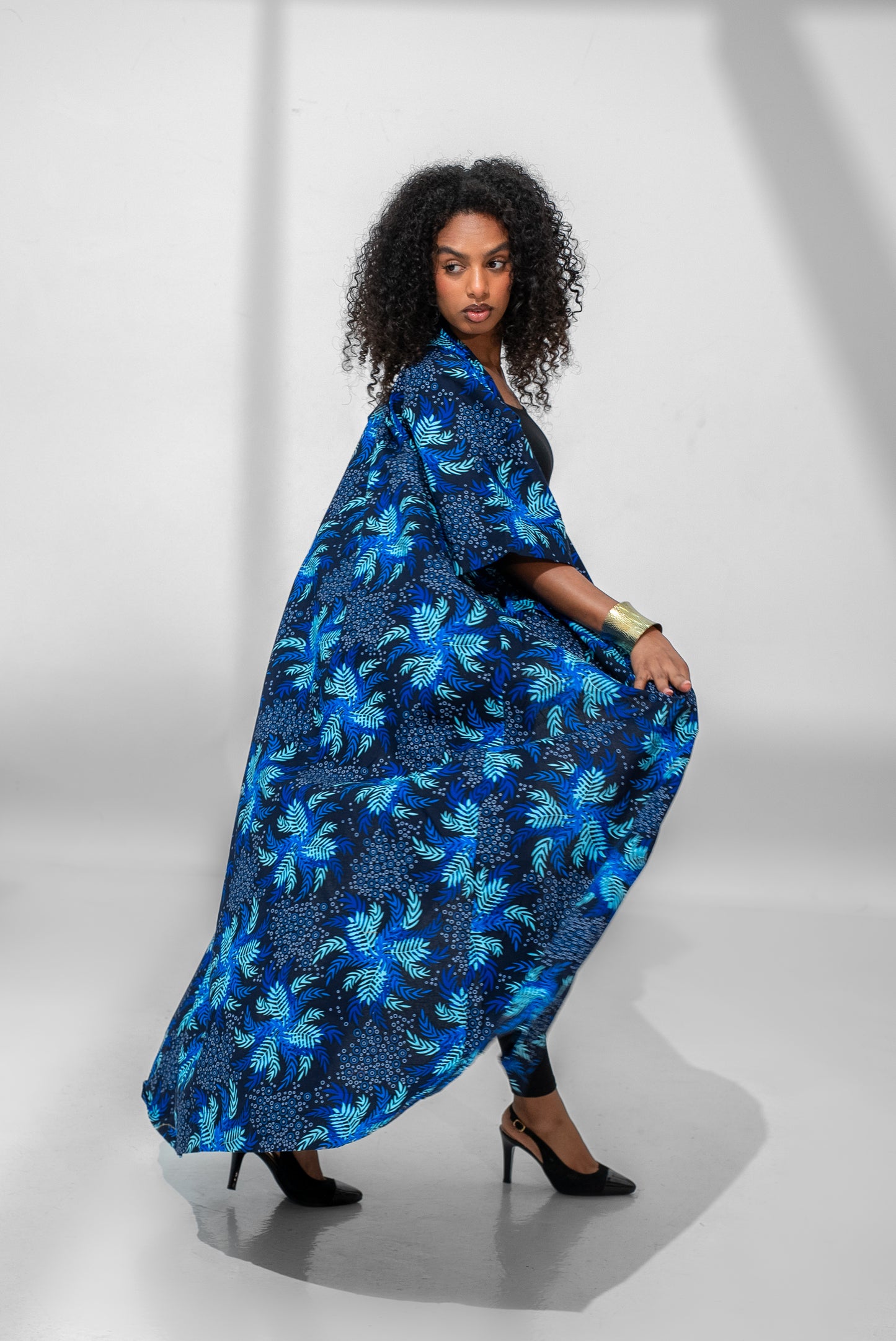 The Wasl – Long Cotton Kitenge Kimono (001)