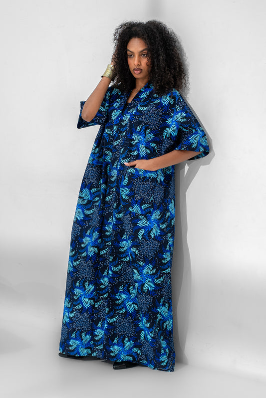 The Wasl – Long Cotton Kitenge Kimono (001)