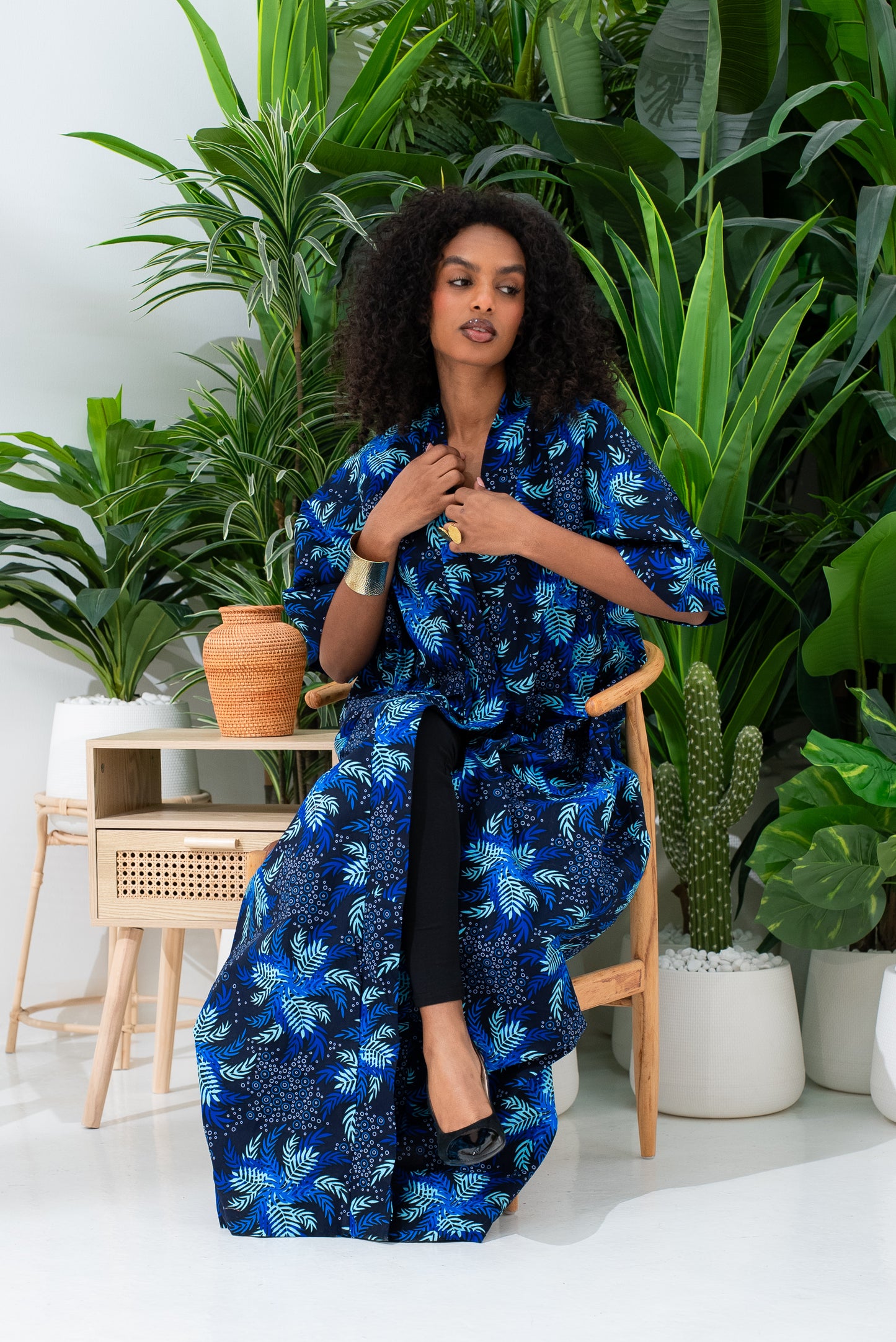 The Wasl – Long Cotton Kitenge Kimono (001)